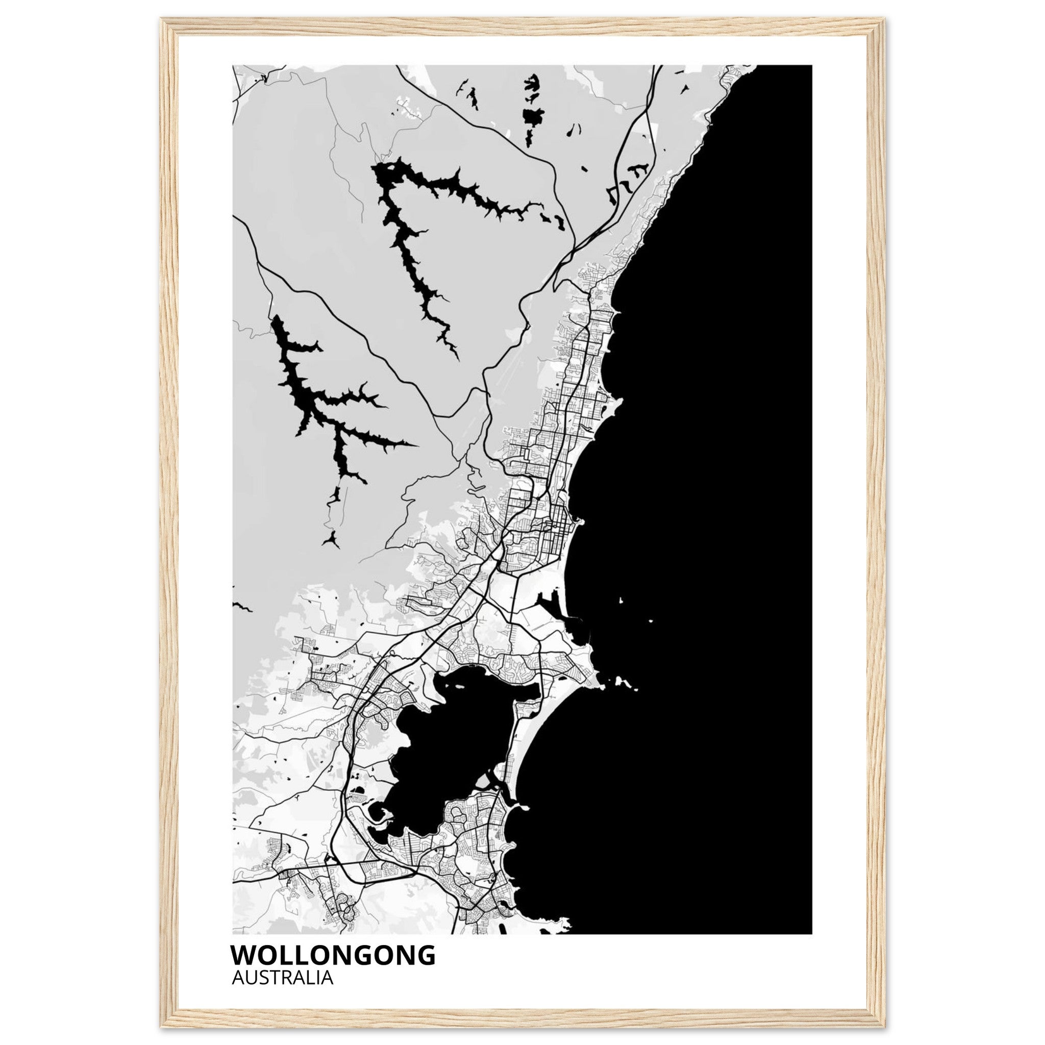 Wollongong Australia City Map Poster | Custom Map Art Print - Ink And Atlas