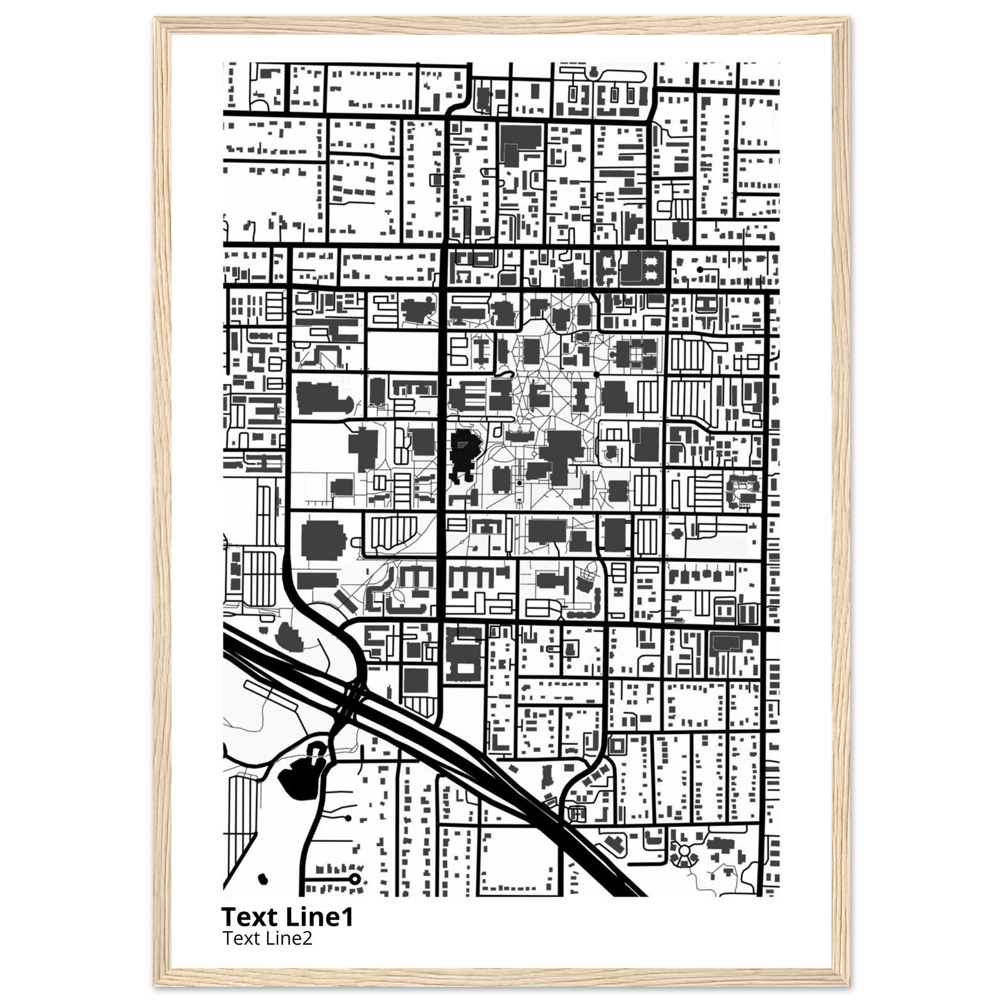University of North Texas (Denton) Campus Map Poster | Graduation Gift - Ink And Atlas