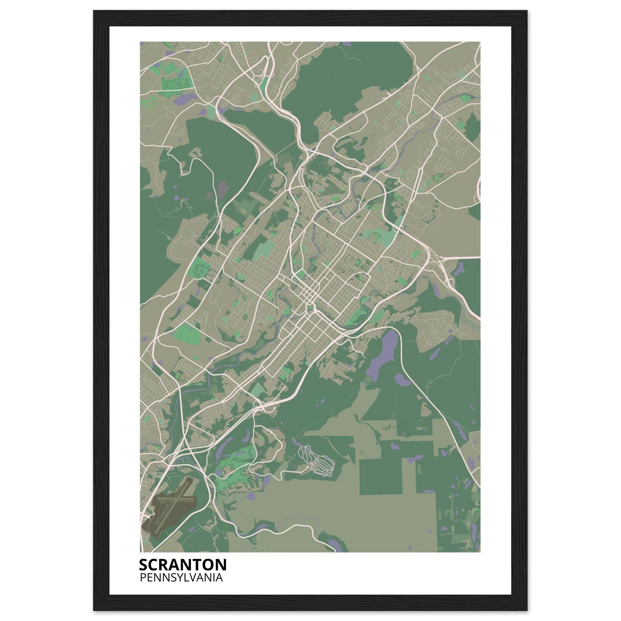 Scranton Pennsylvania City Map Poster | Custom Map Art Print - Ink And Atlas
