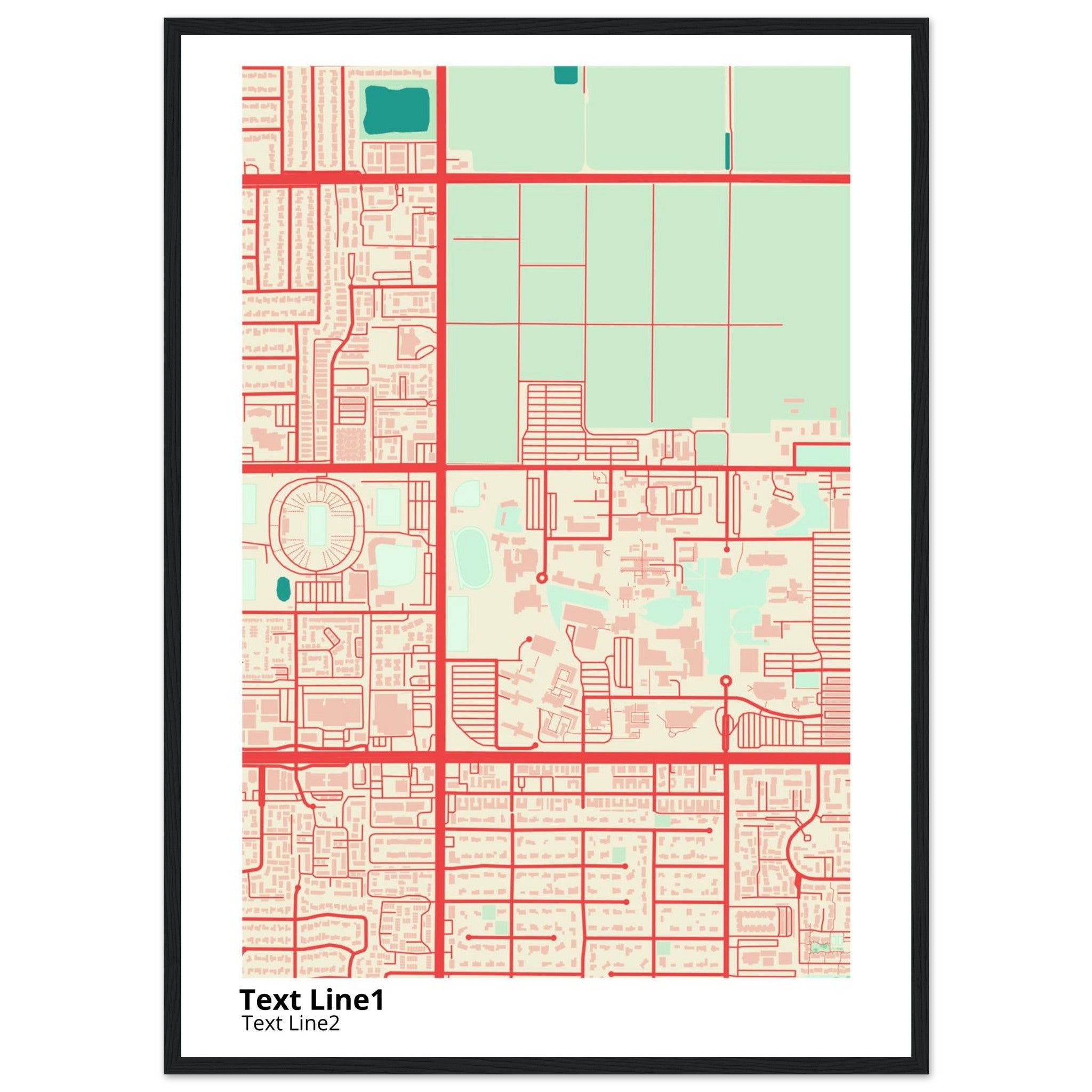 california state university fresno campus map poster