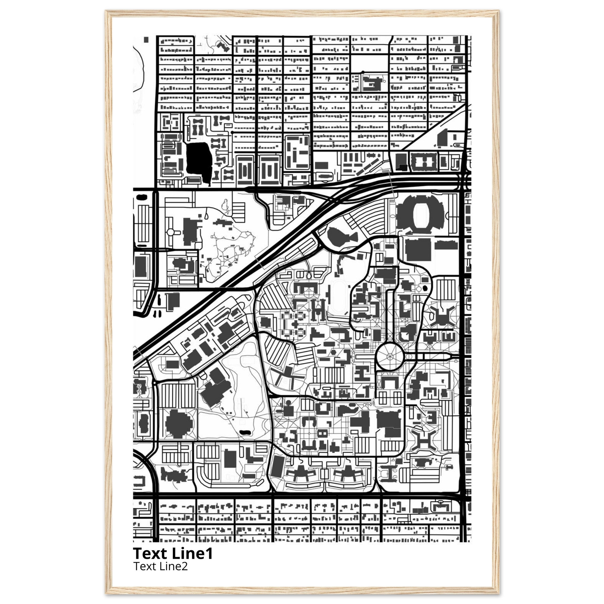Texas Tech University Campus Map Poster | Graduation Gift - Ink And Atlas
