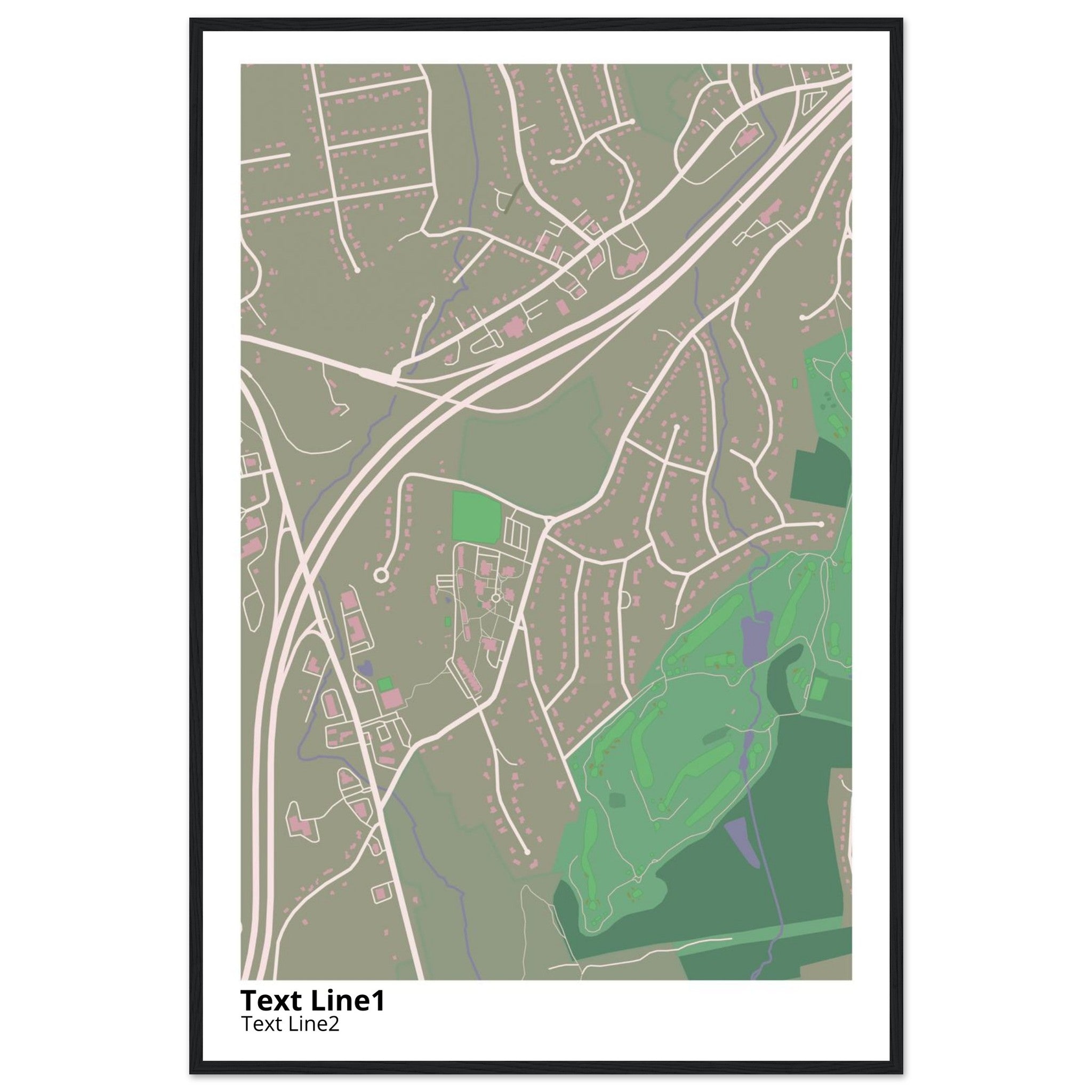 post university modern campus map print
