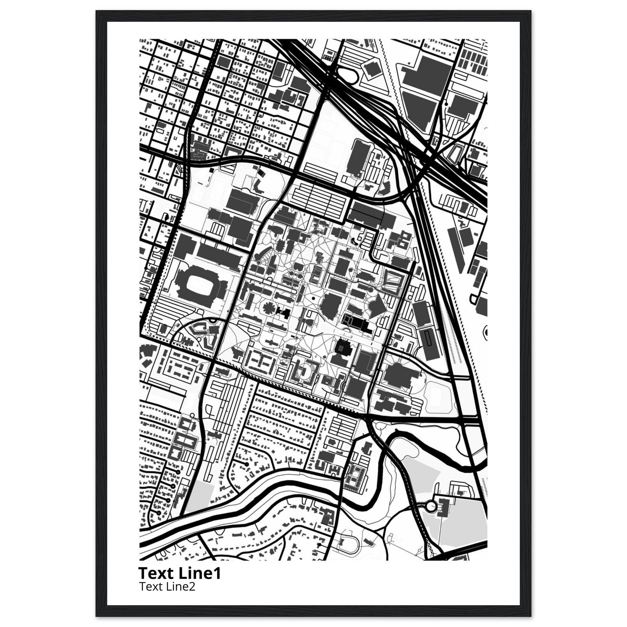 University of Houston Texas Campus Map Poster | Graduation Gift - Ink And Atlas