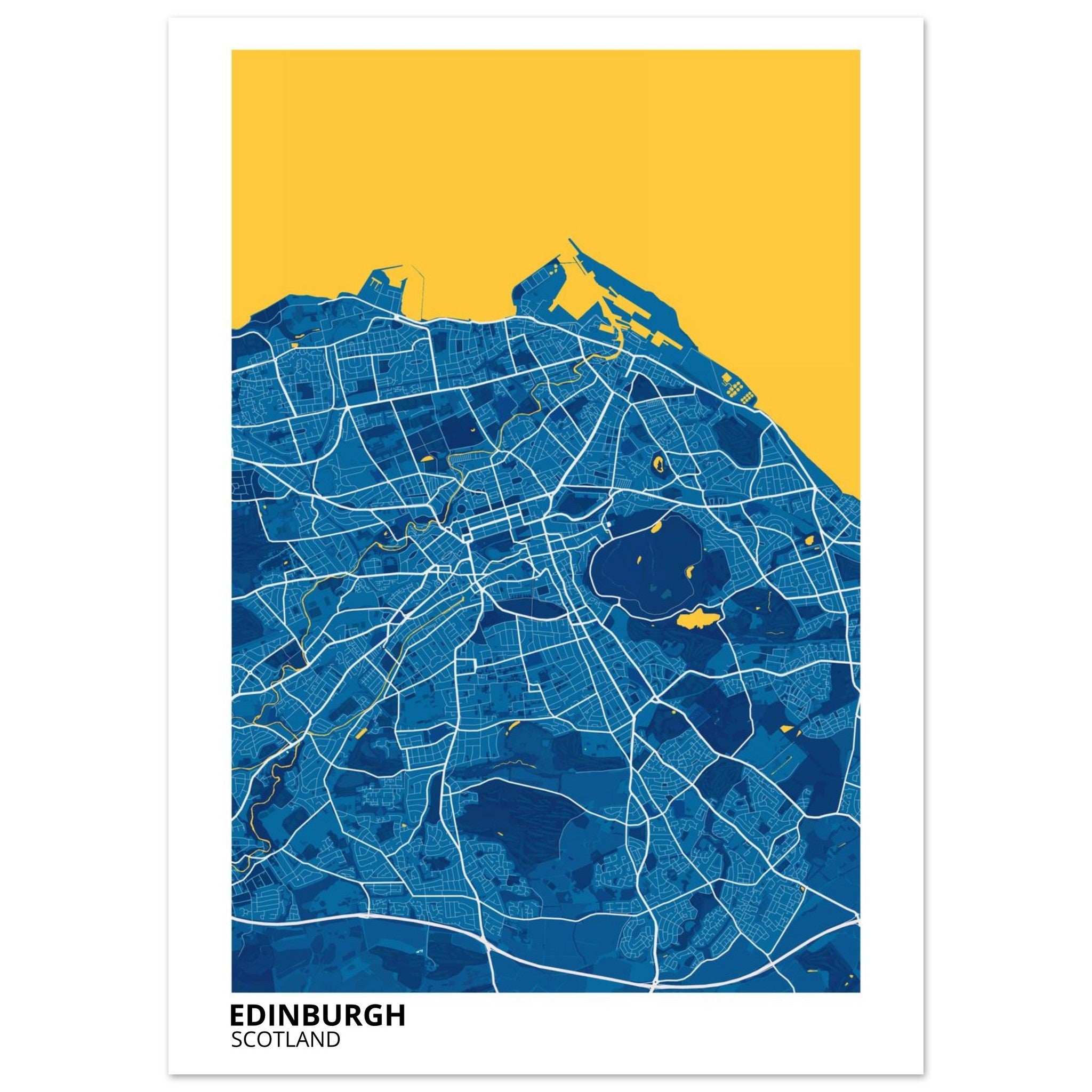 Edinburgh Scotland City Map Poster | Custom Map Art Print - Ink And Atlas