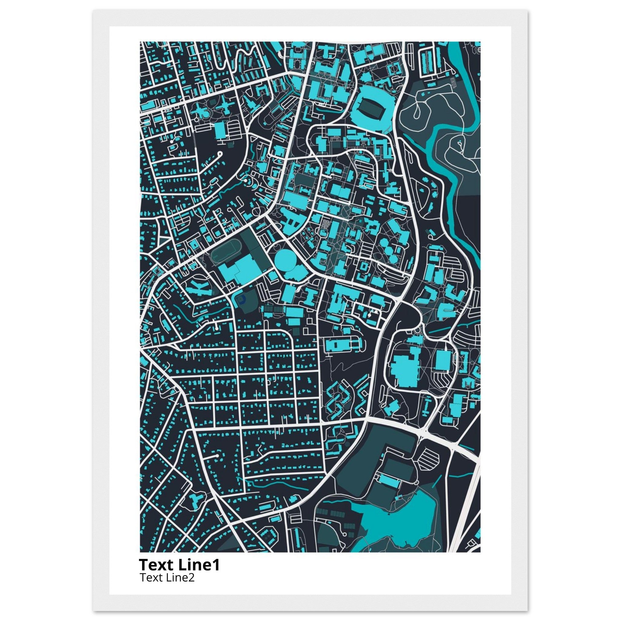 university of georgia campus map poster