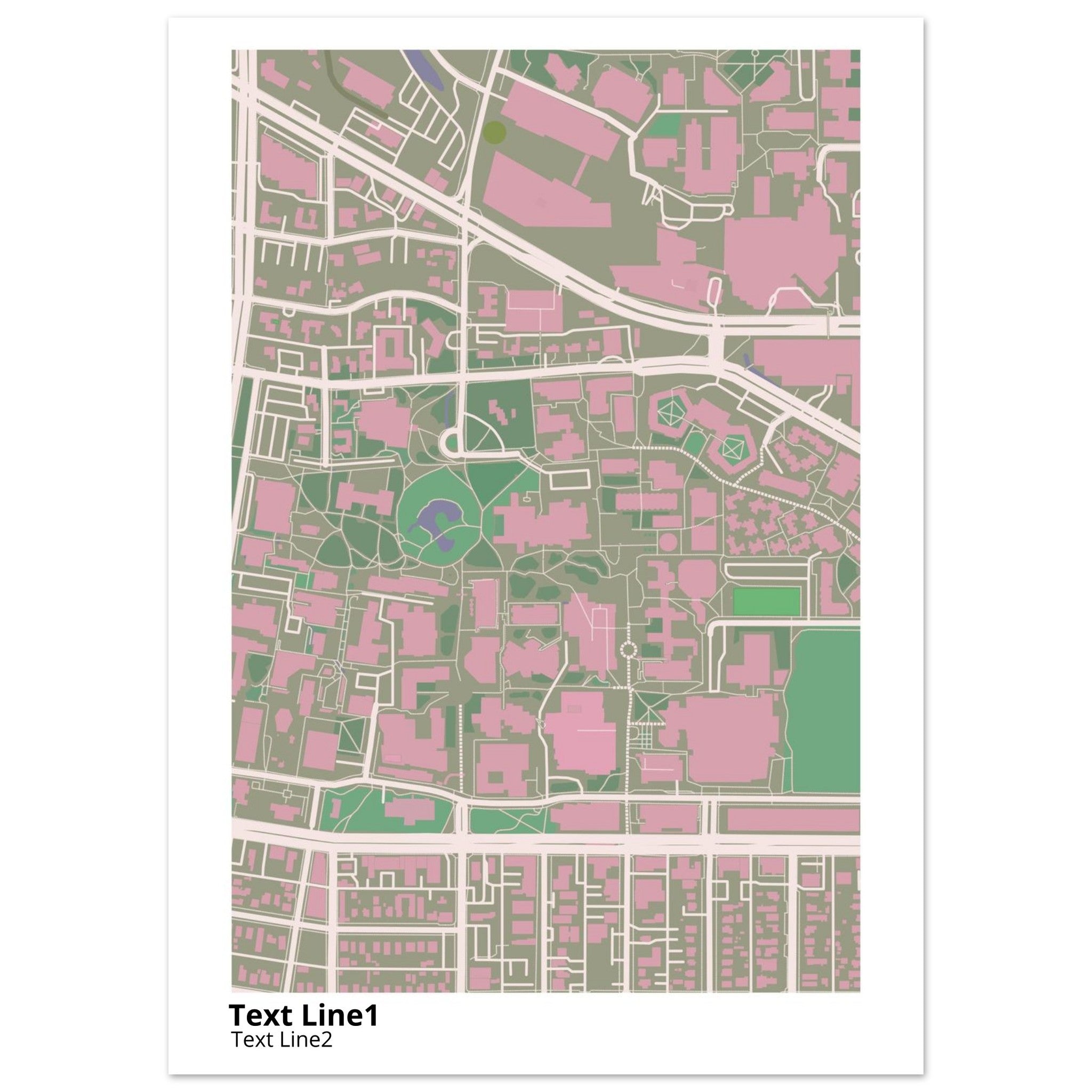 university of new mexico main campus campus map poster