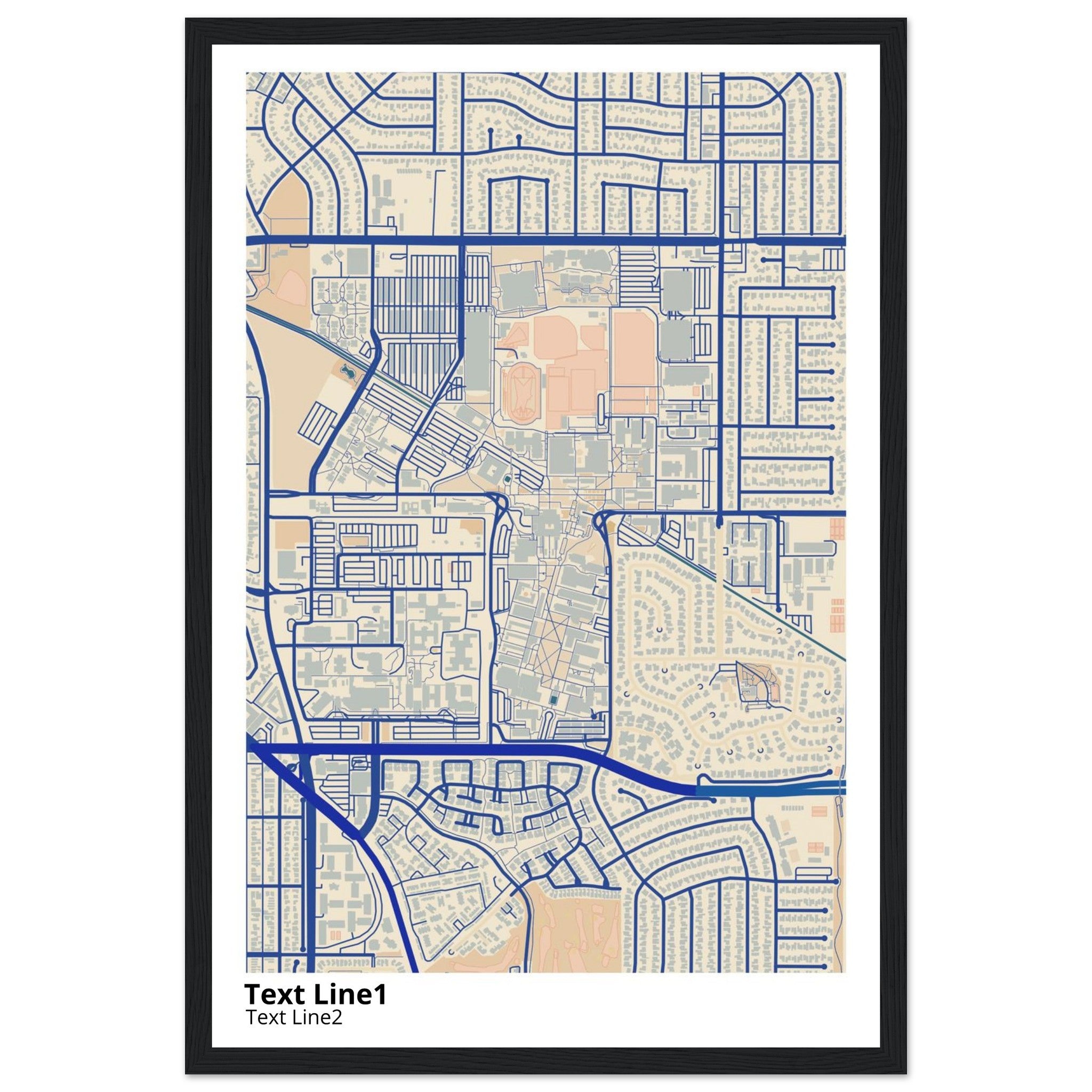 california state university long beach campus map poster