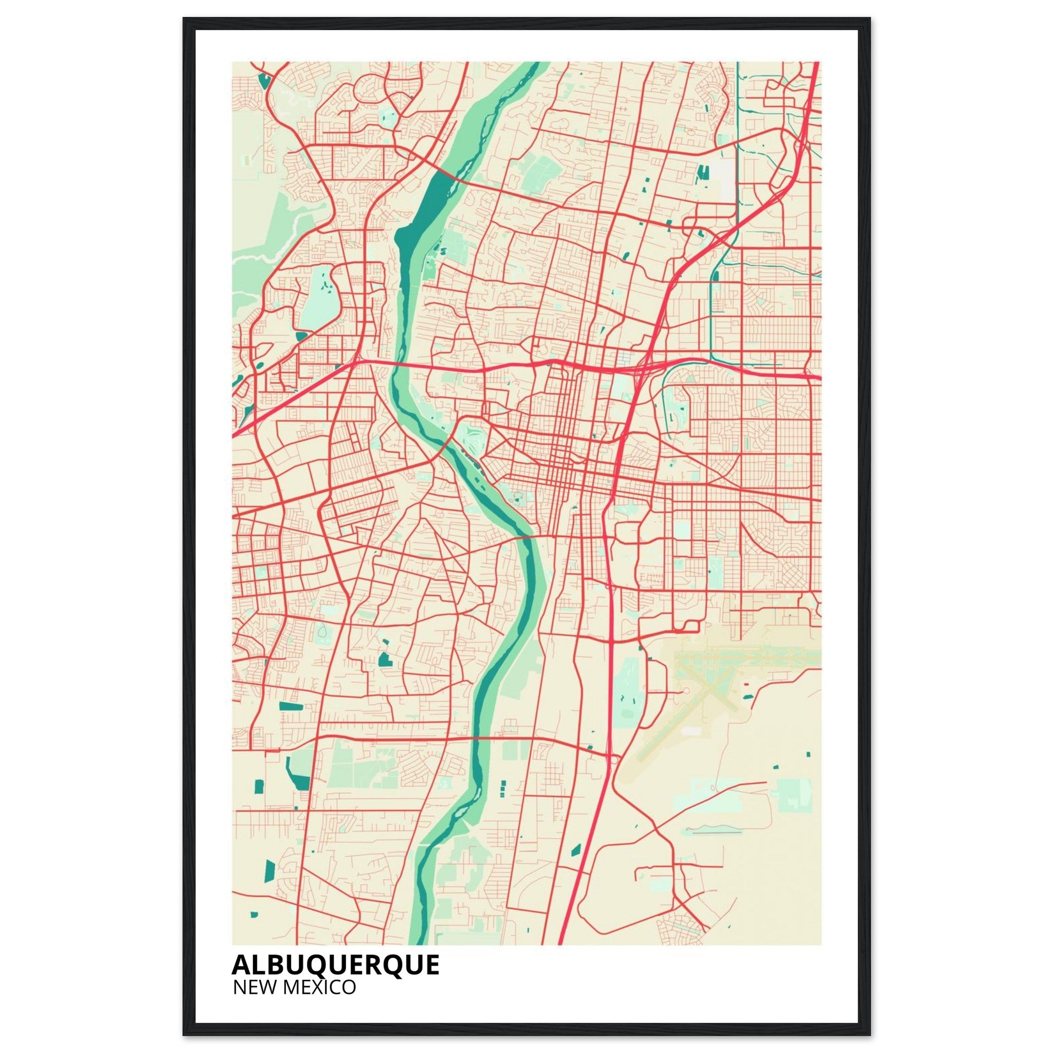 albuquerque map poster print