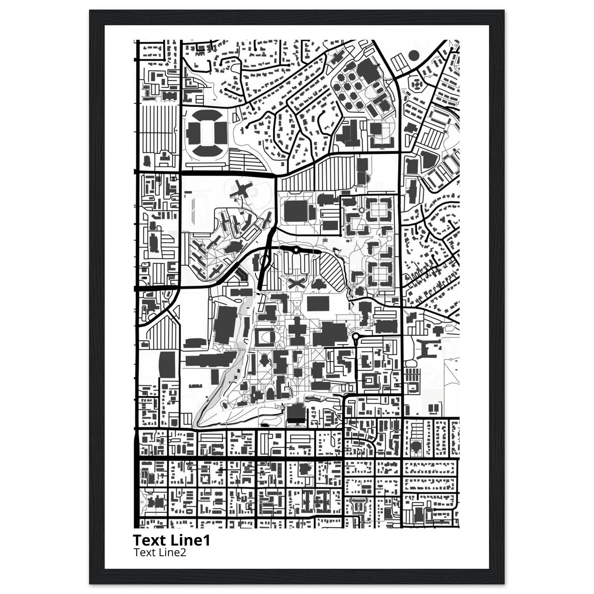 Brigham Young University Utah Campus Map Poster | Graduation Gift - Ink And Atlas