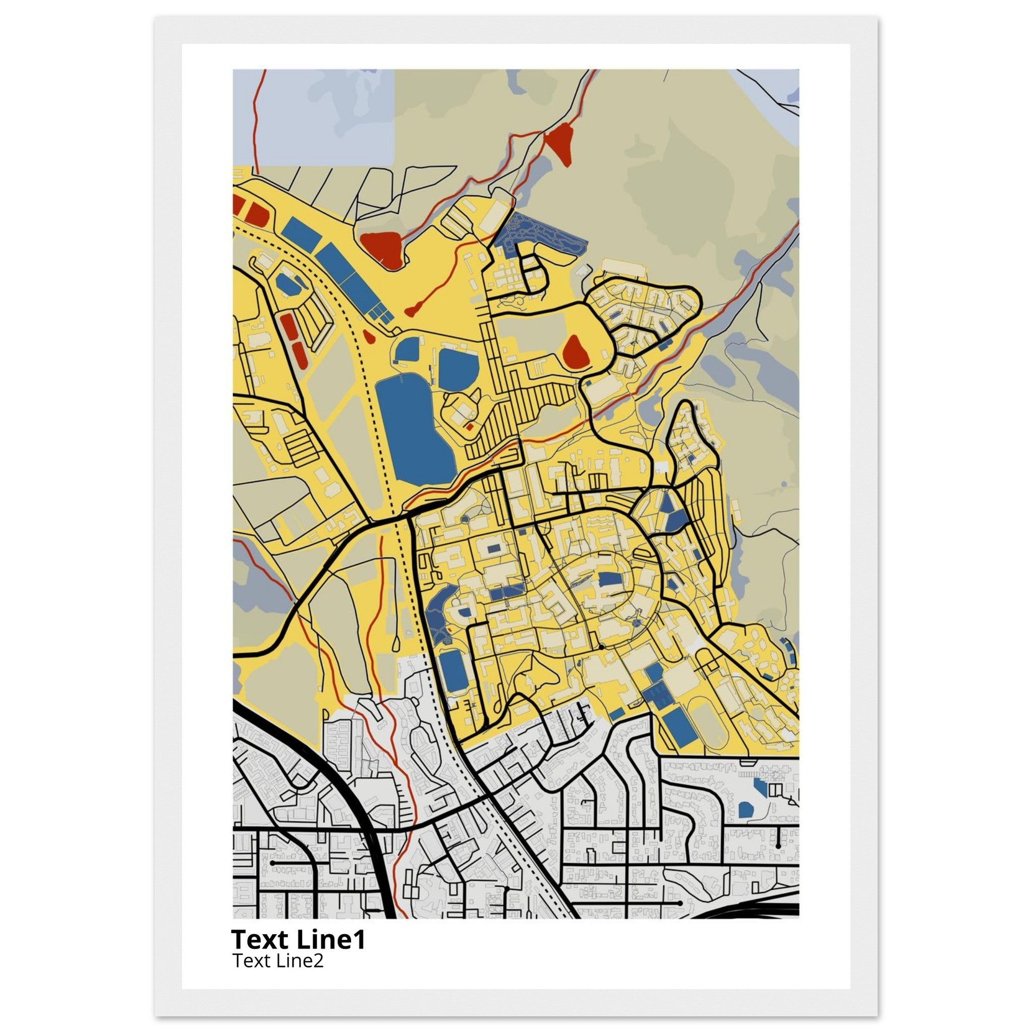 california polytechnic state university san luis obispo campus map poster