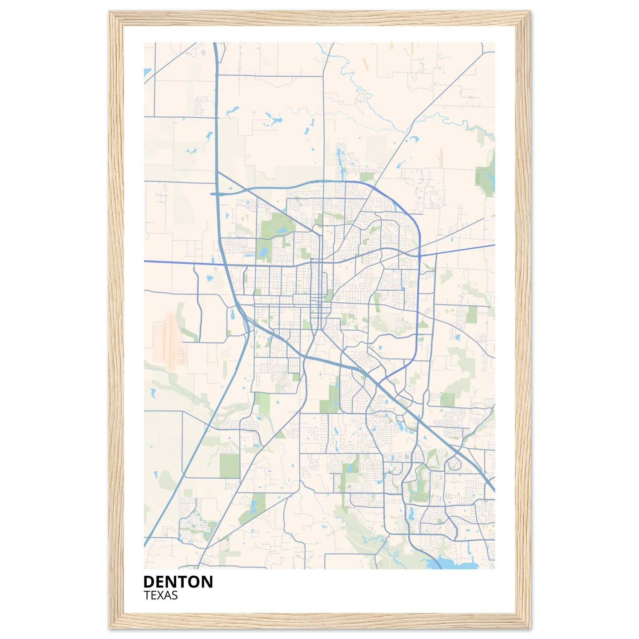 denton map poster print