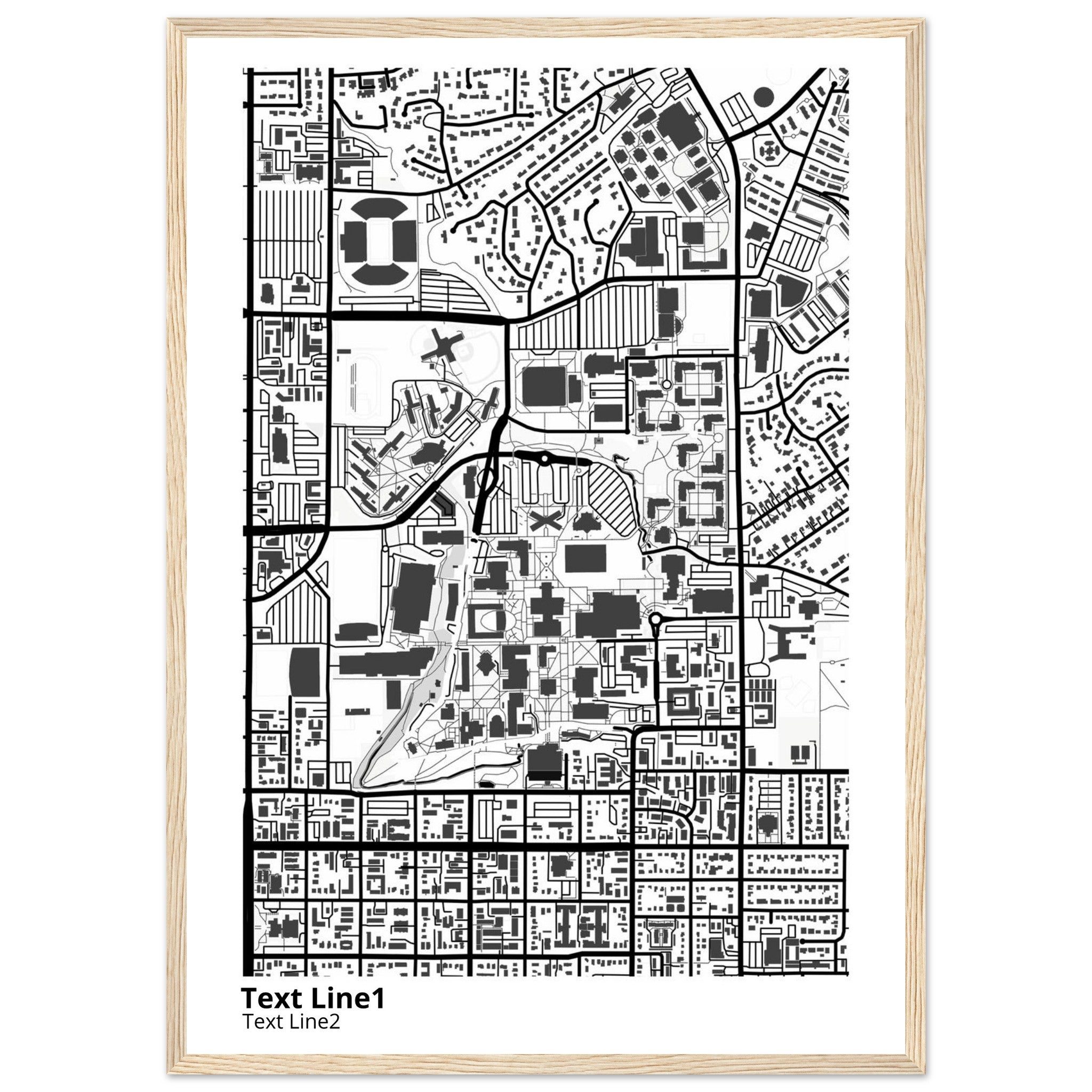 Brigham Young University Utah Campus Map Poster | Graduation Gift - Ink And Atlas