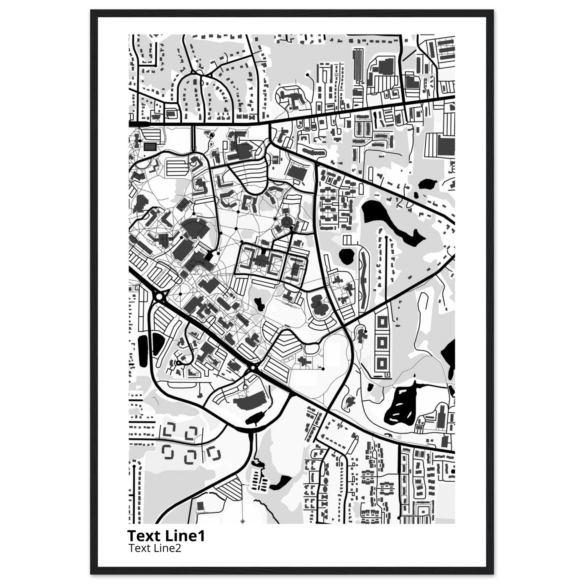 Kent State University at Kent Ohio Campus Map Poster | Graduation Gift - Ink And Atlas