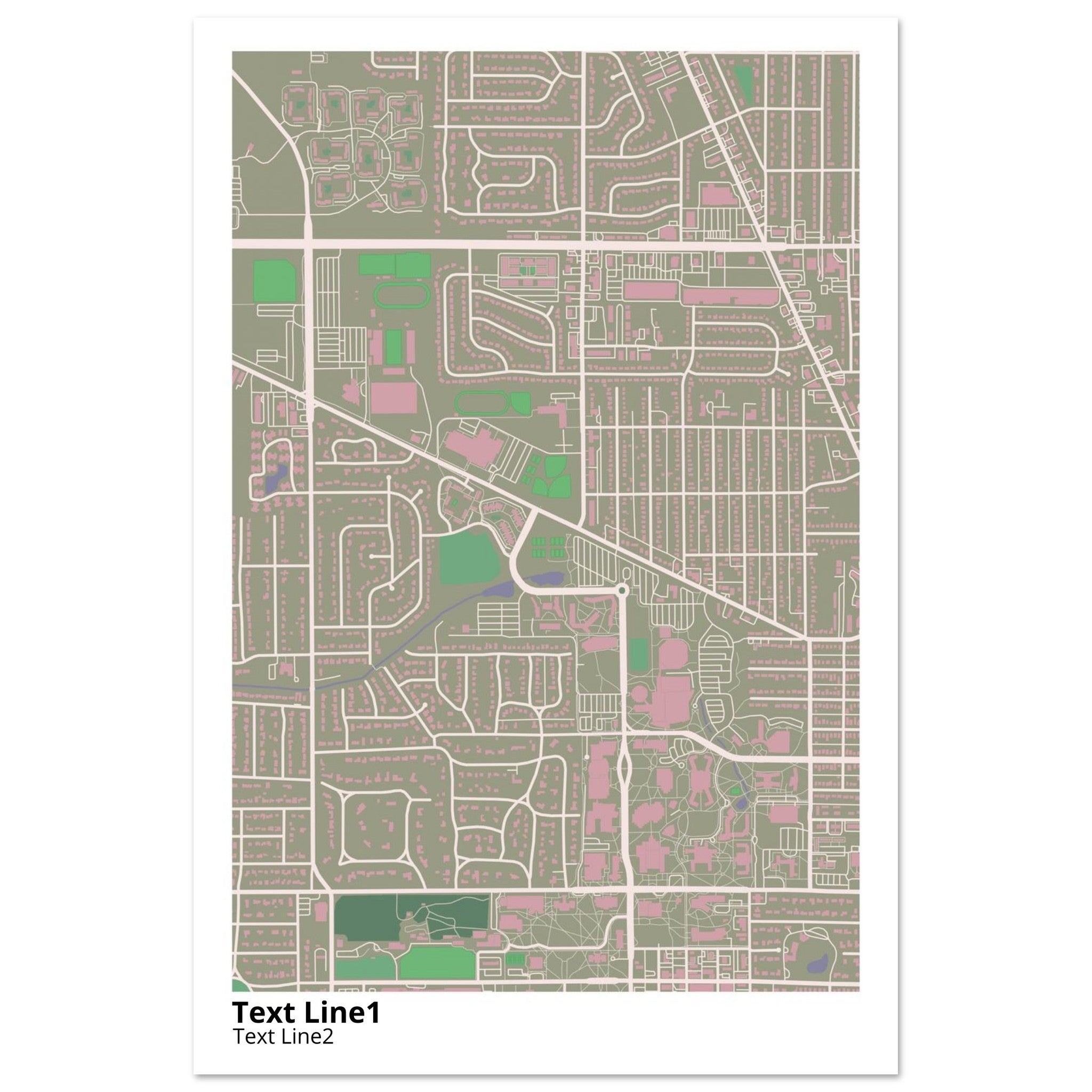 ball state university campus map poster