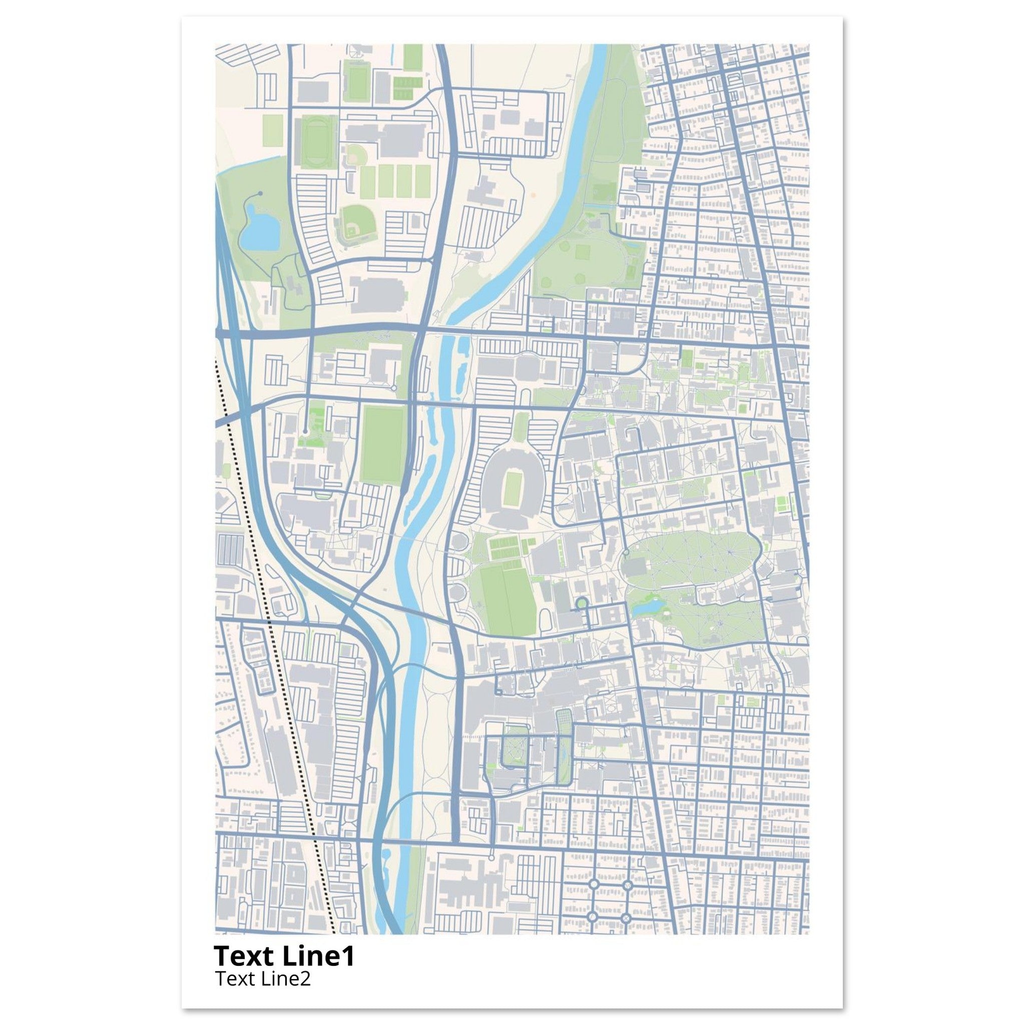 Ohio State University (Main Site) Campus Map Poster | Graduation Gift - Ink And Atlas