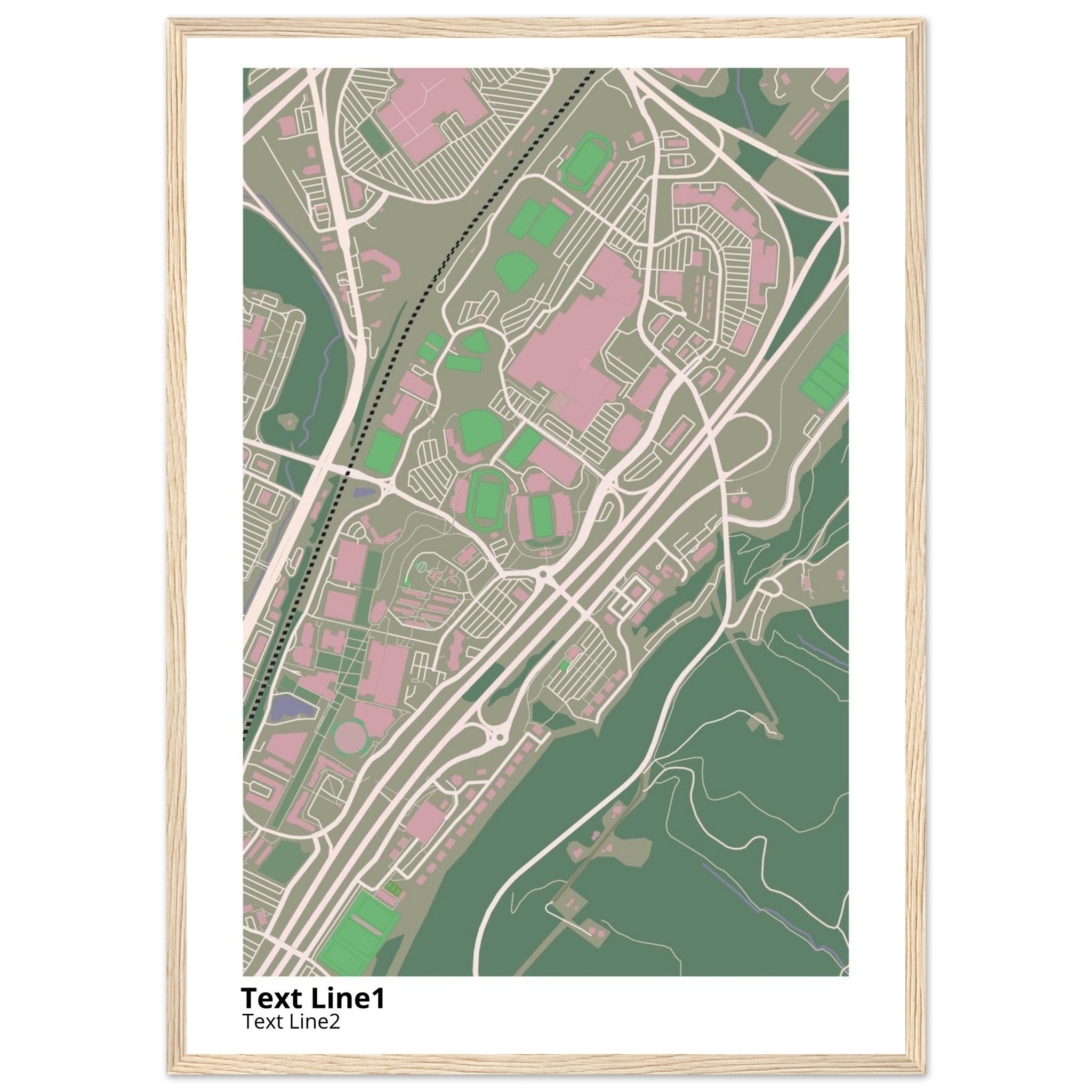 Liberty University Virginia Campus Map Poster | Graduation Gift - Ink And Atlas