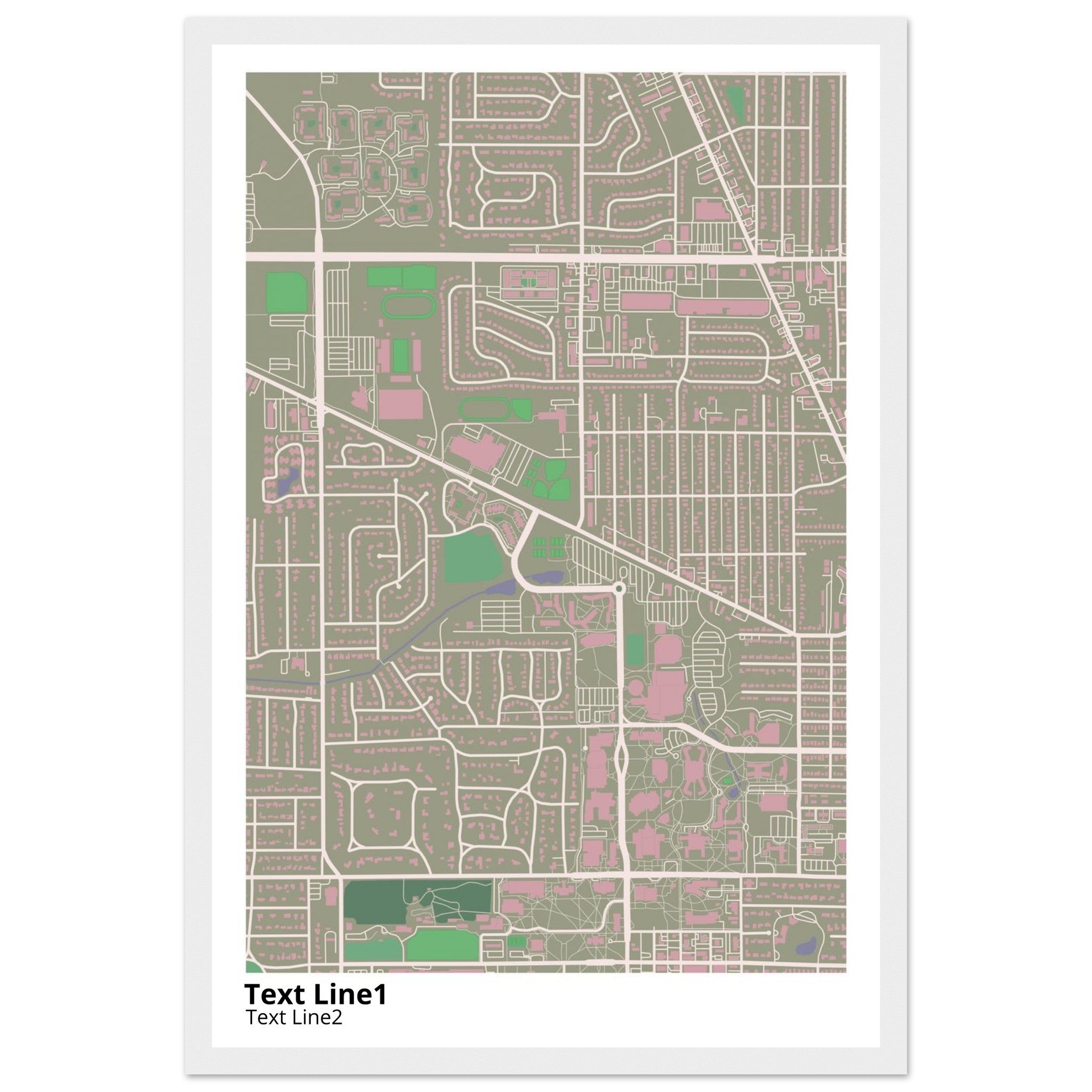 ball state university campus map poster