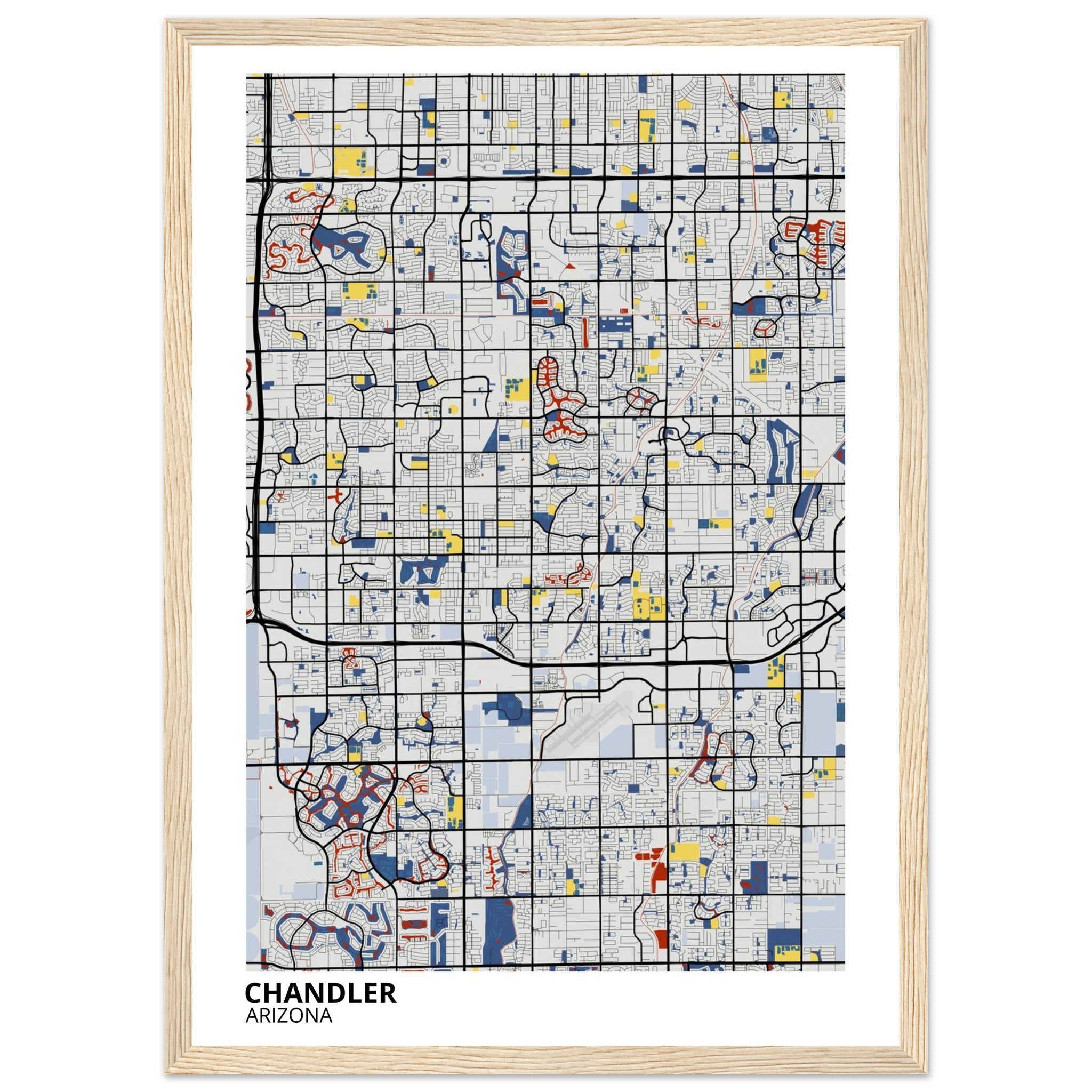 Chandler Arizona City Map Poster | Custom Map Art Print - Ink And Atlas