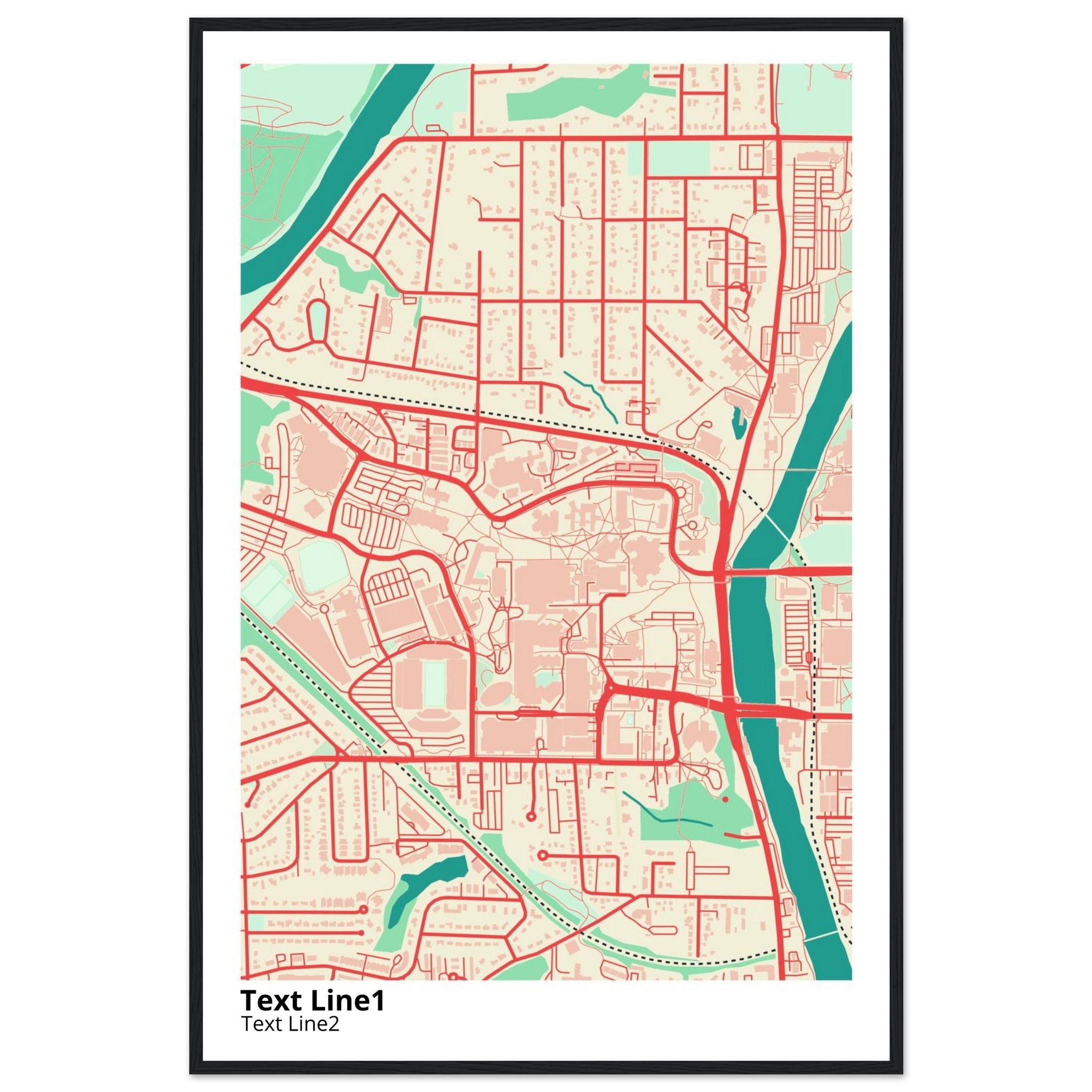 university of iowa campus map poster