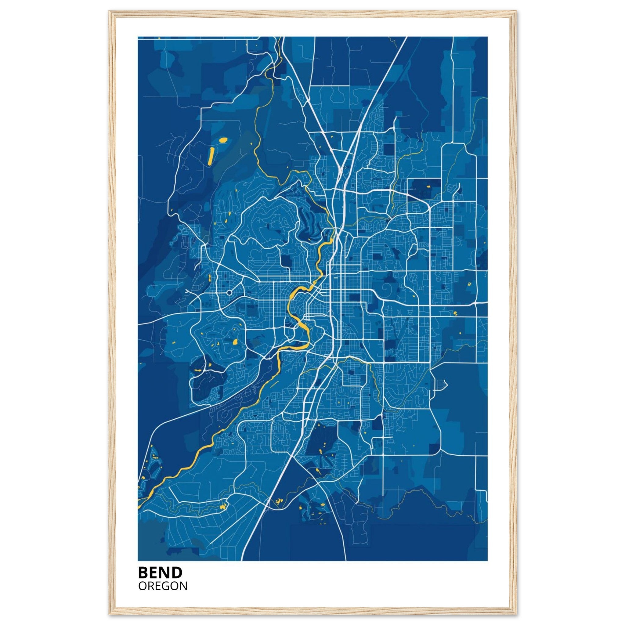 Bend Oregon City Map Poster | Custom Map Art Print - Ink And Atlas