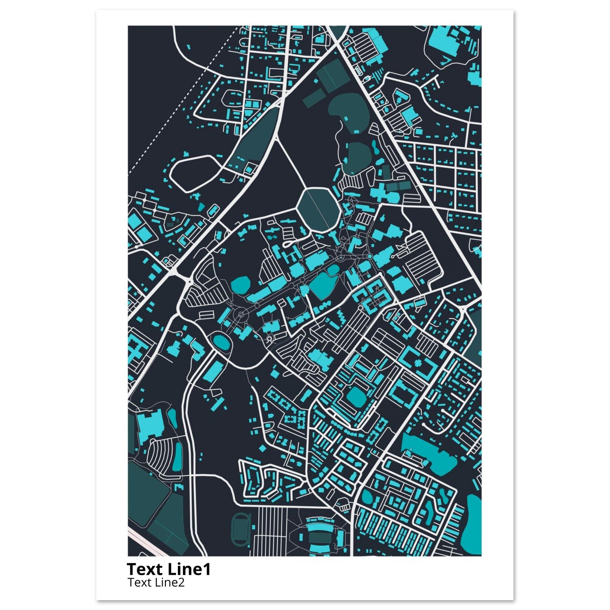 georgia southern university campus map poster