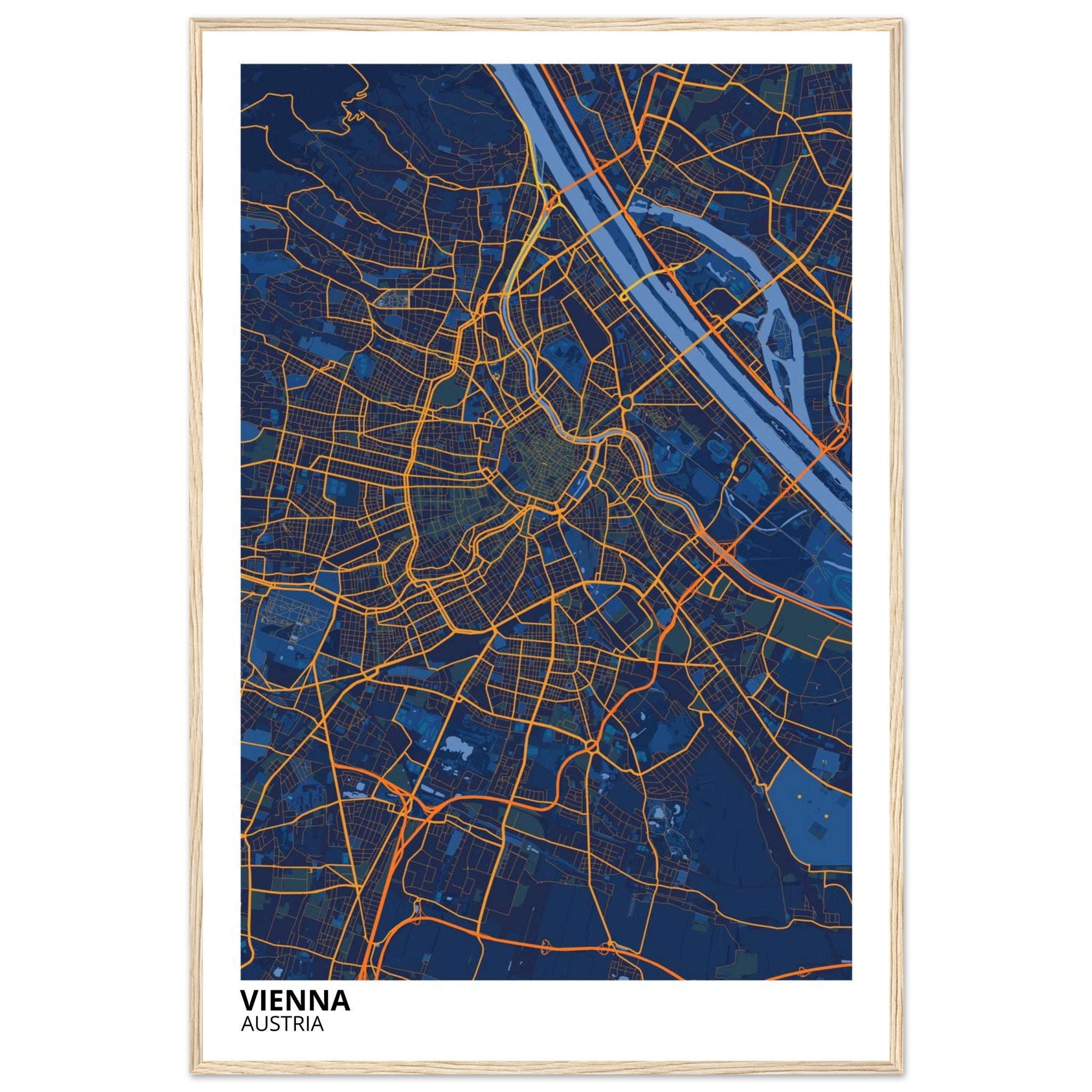 Vienna Austria City Map Poster | Custom Map Art Print - Ink And Atlas