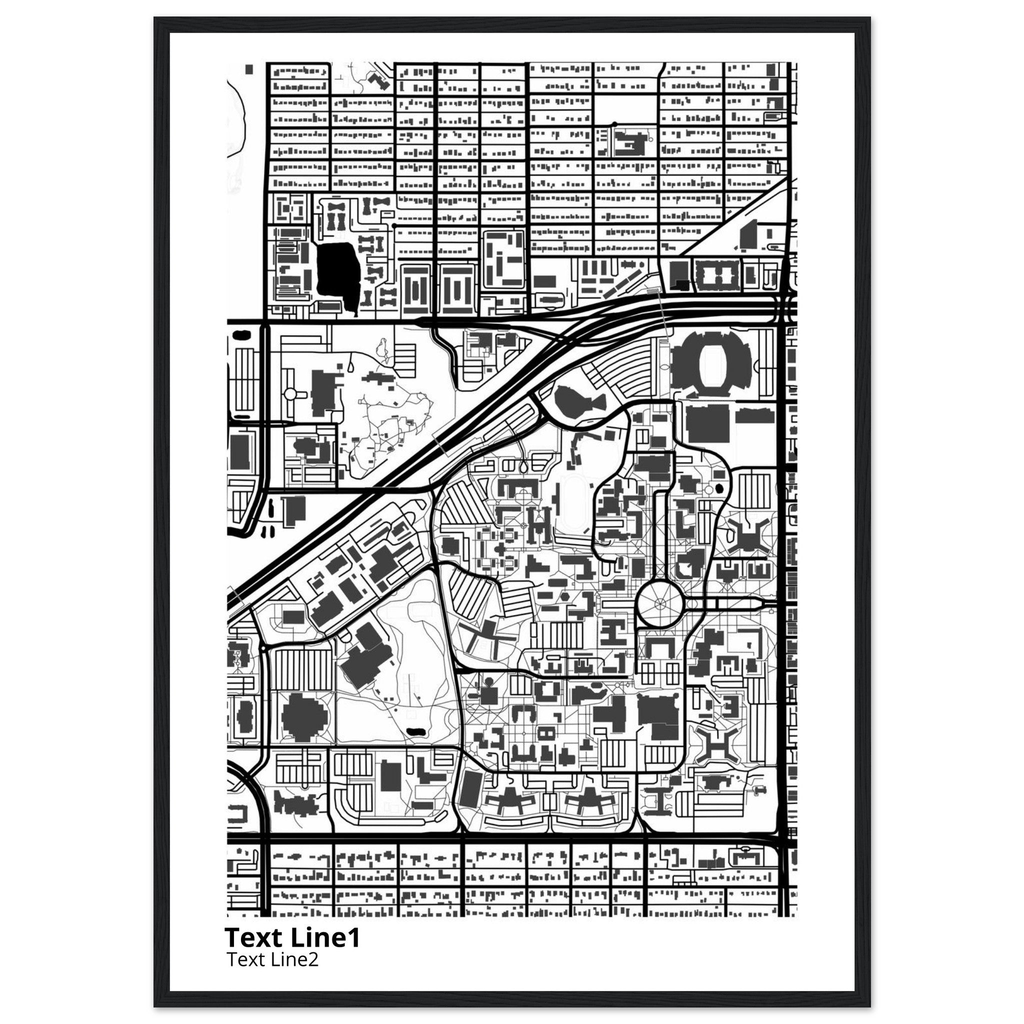 Texas Tech University Campus Map Poster | Graduation Gift - Ink And Atlas