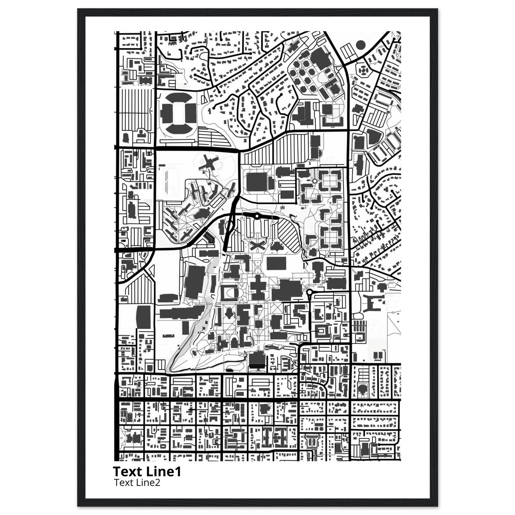 Brigham Young University Utah Campus Map Poster | Graduation Gift - Ink And Atlas
