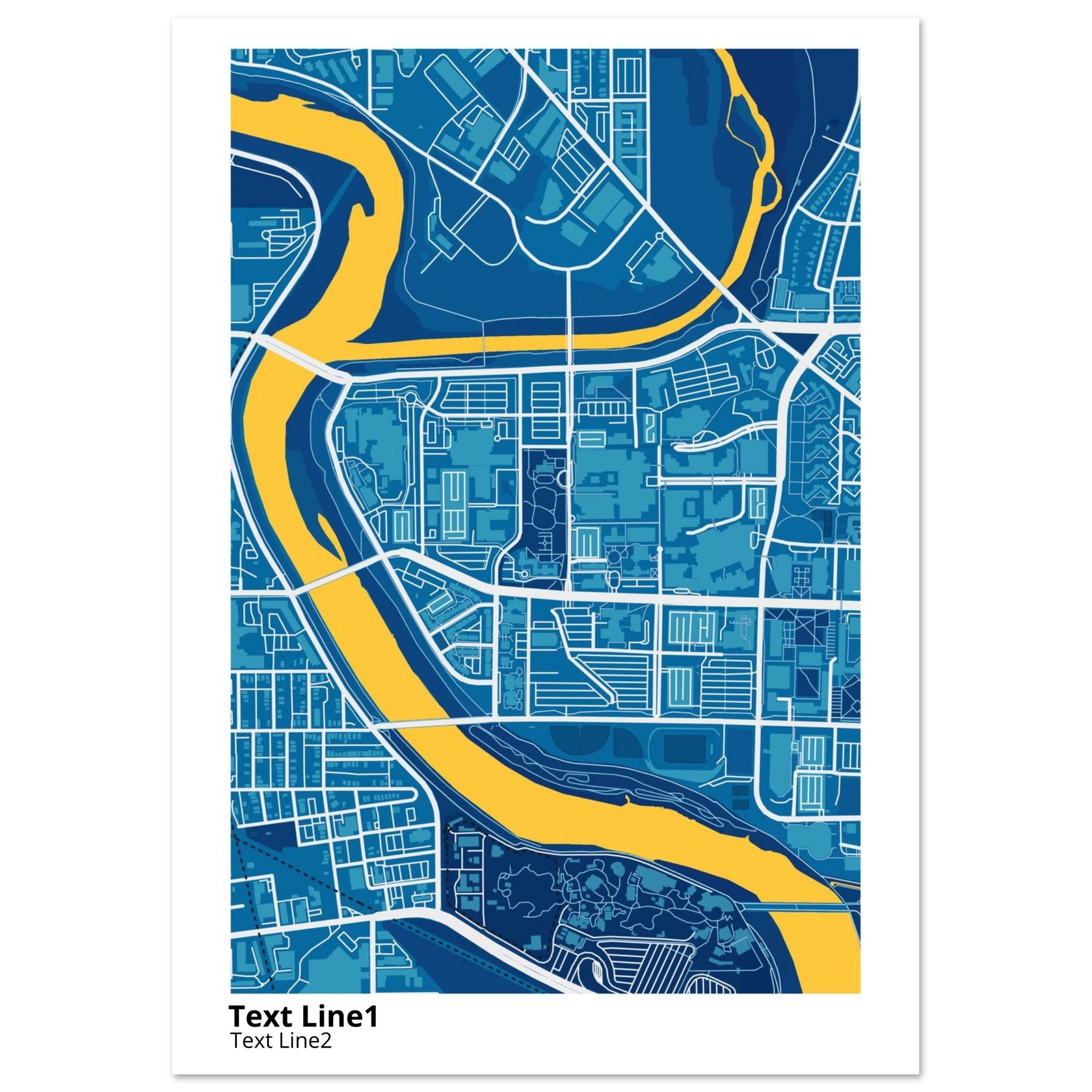 indiana university indianapolis campus map poster