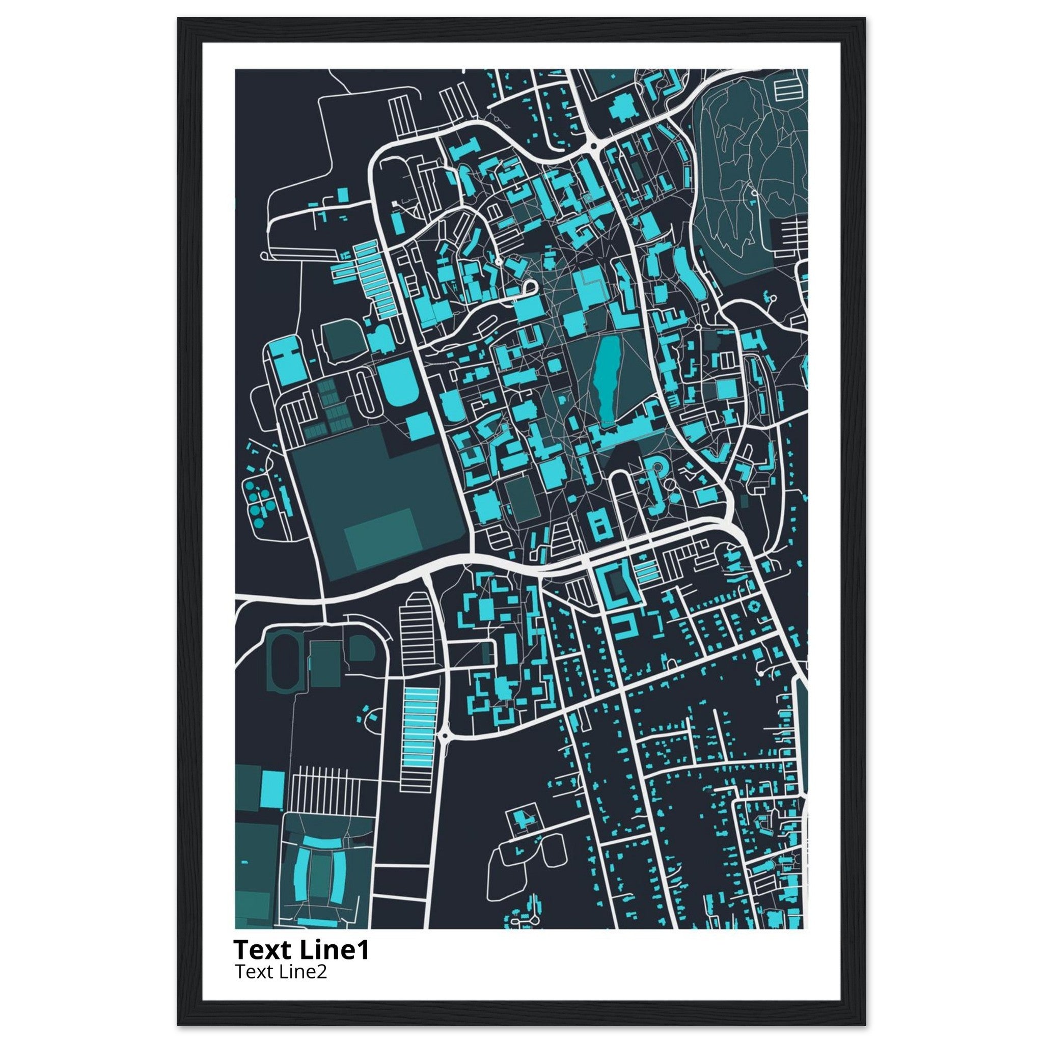 university of massachusetts amherst campus map poster
