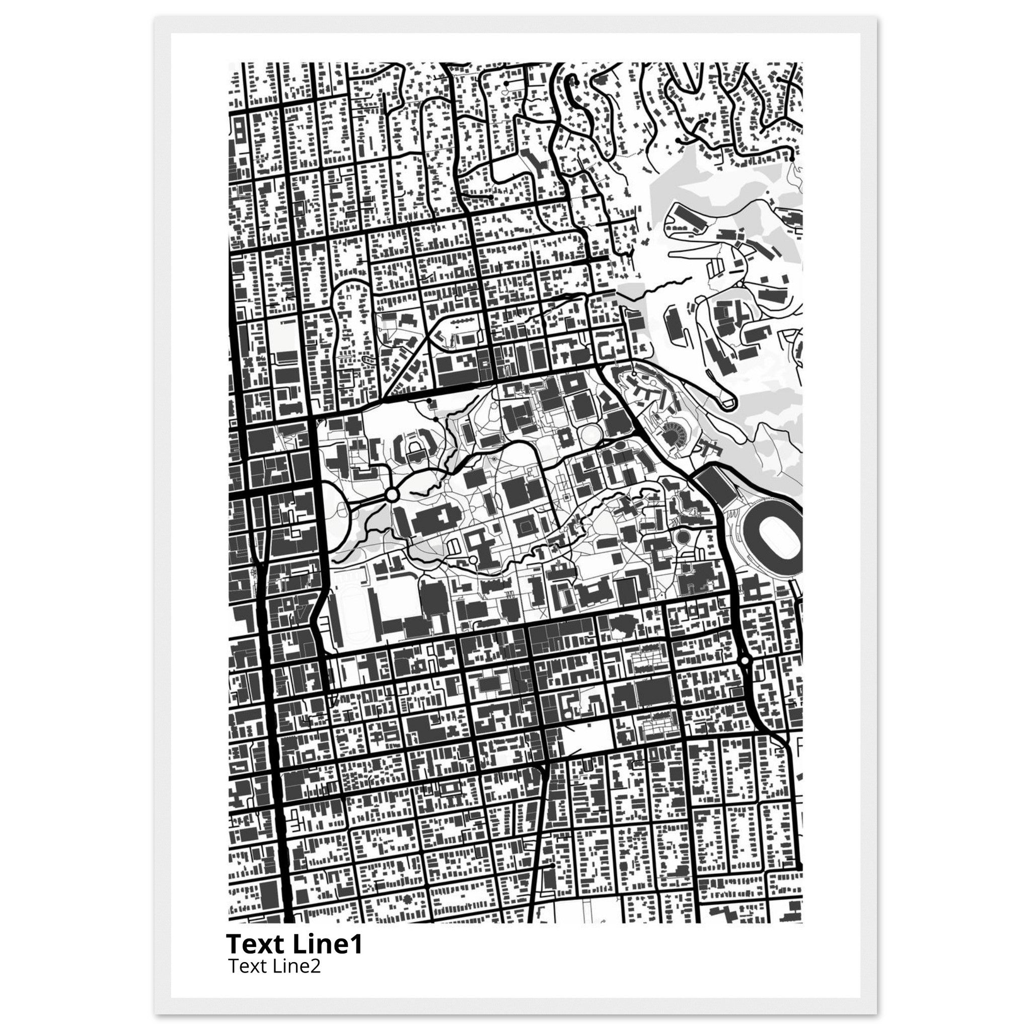 university of california berkeley campus map poster