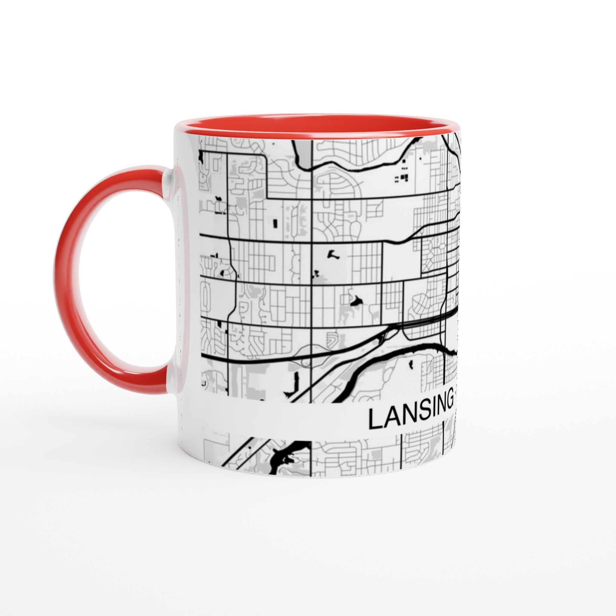 Lansing Michigan Modern City Map Mug (11oz) - Ink And Atlas