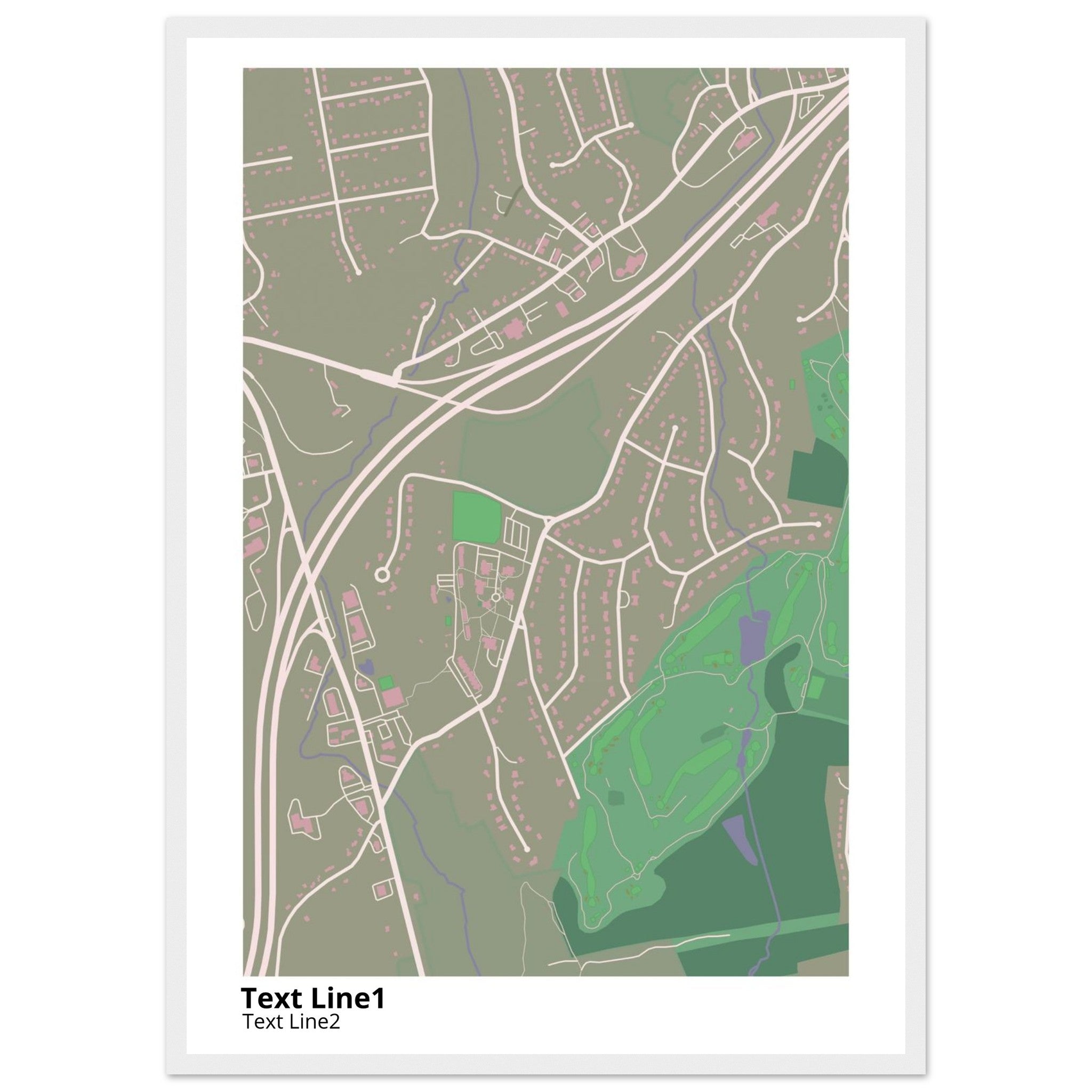 post university modern campus map print