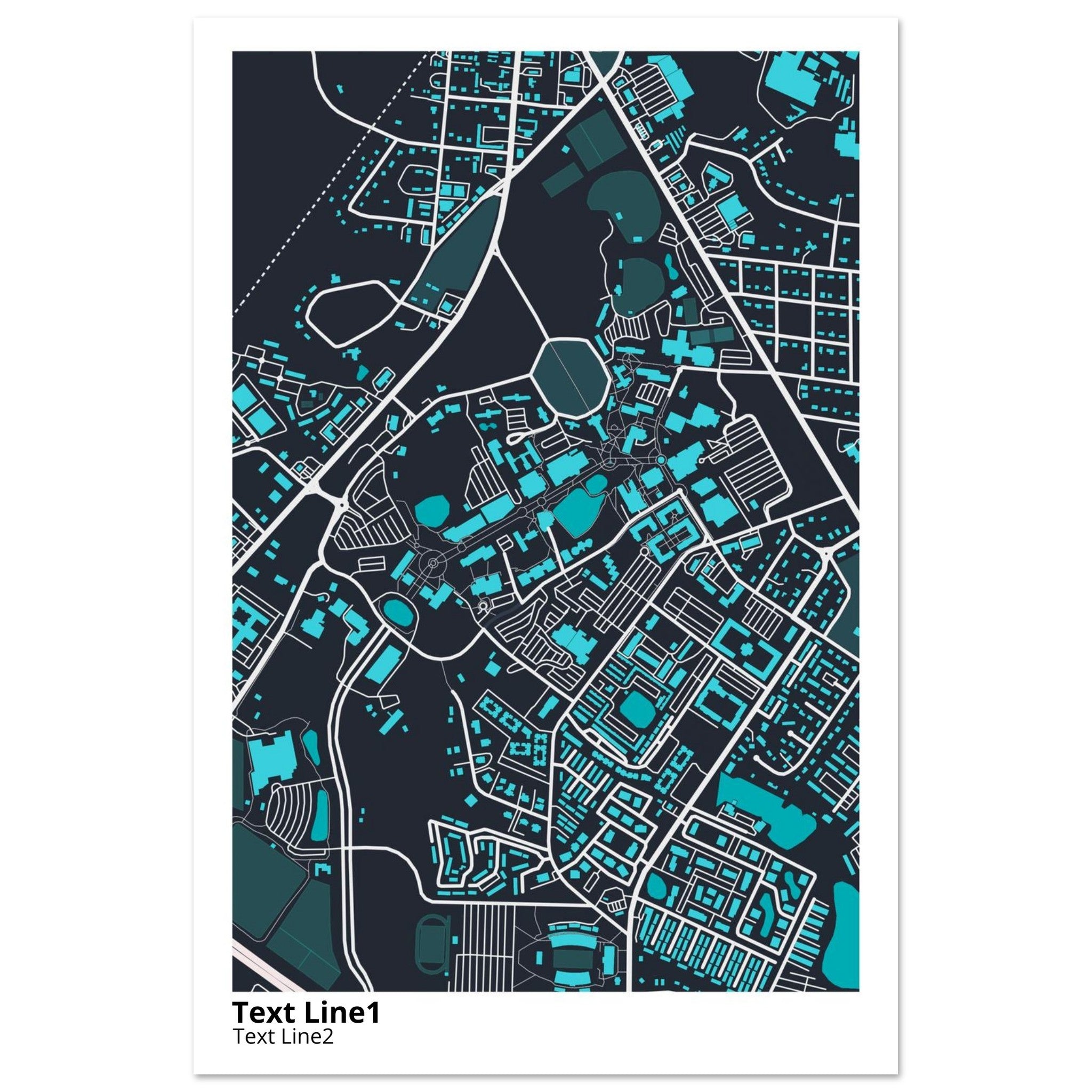 georgia southern university campus map poster