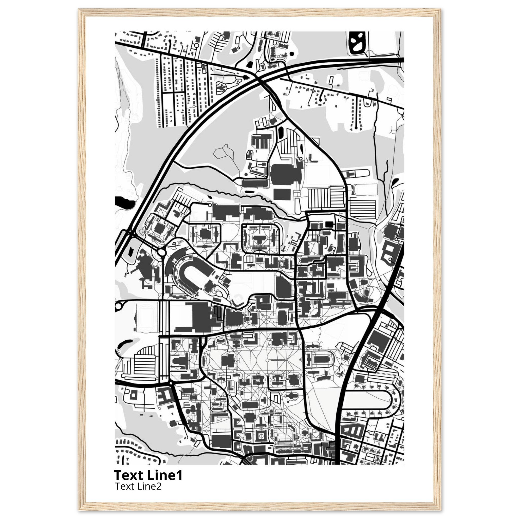 university of maryland college park campus map poster