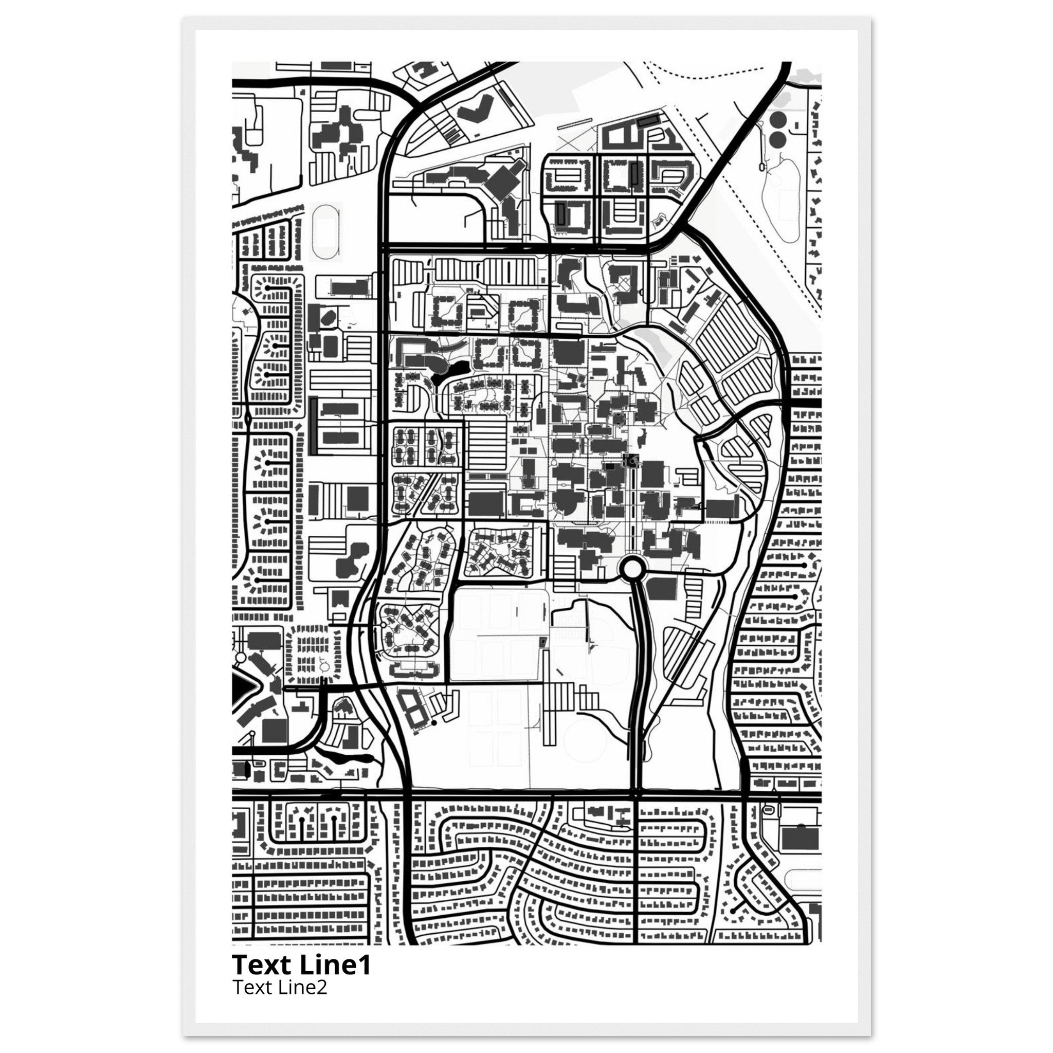 The University of Texas at Dallas Campus Map Poster | Graduation Gift - Ink And Atlas
