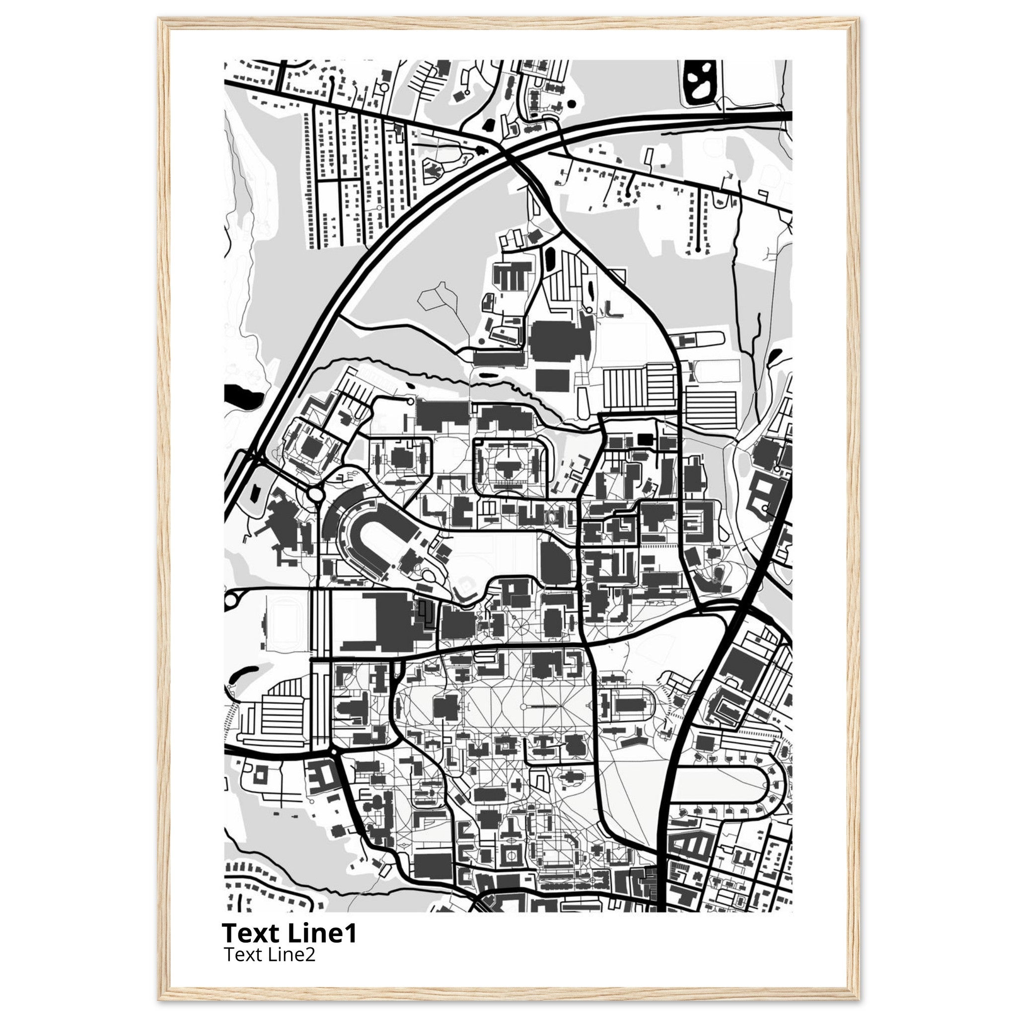 university of maryland college park campus map poster