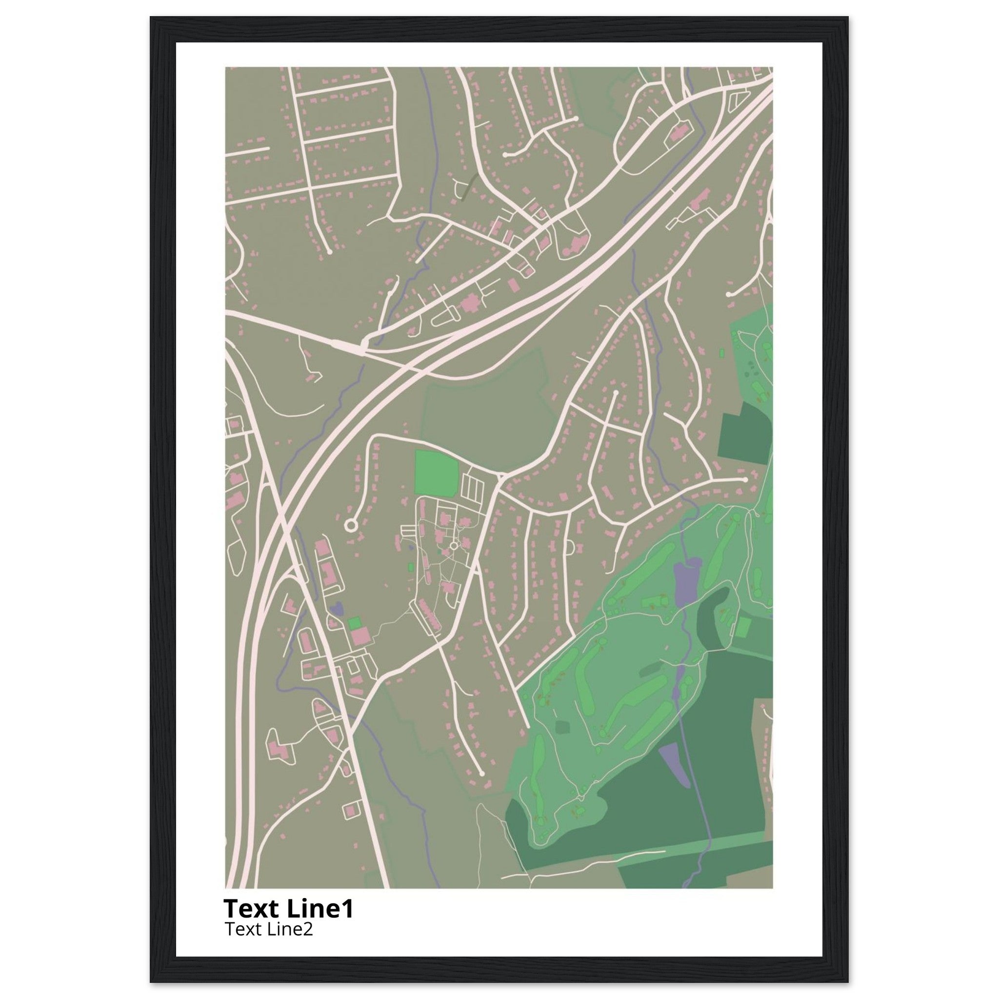 post university modern campus map print