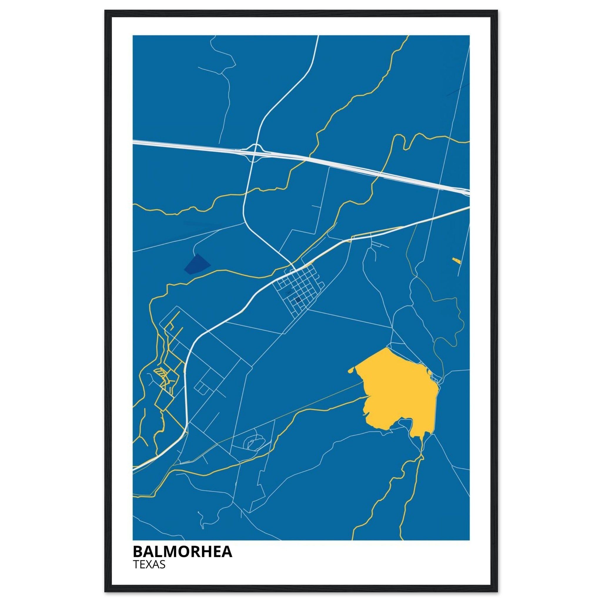 Balmorhea Texas City Map Poster | Custom Map Art Print - Ink And Atlas