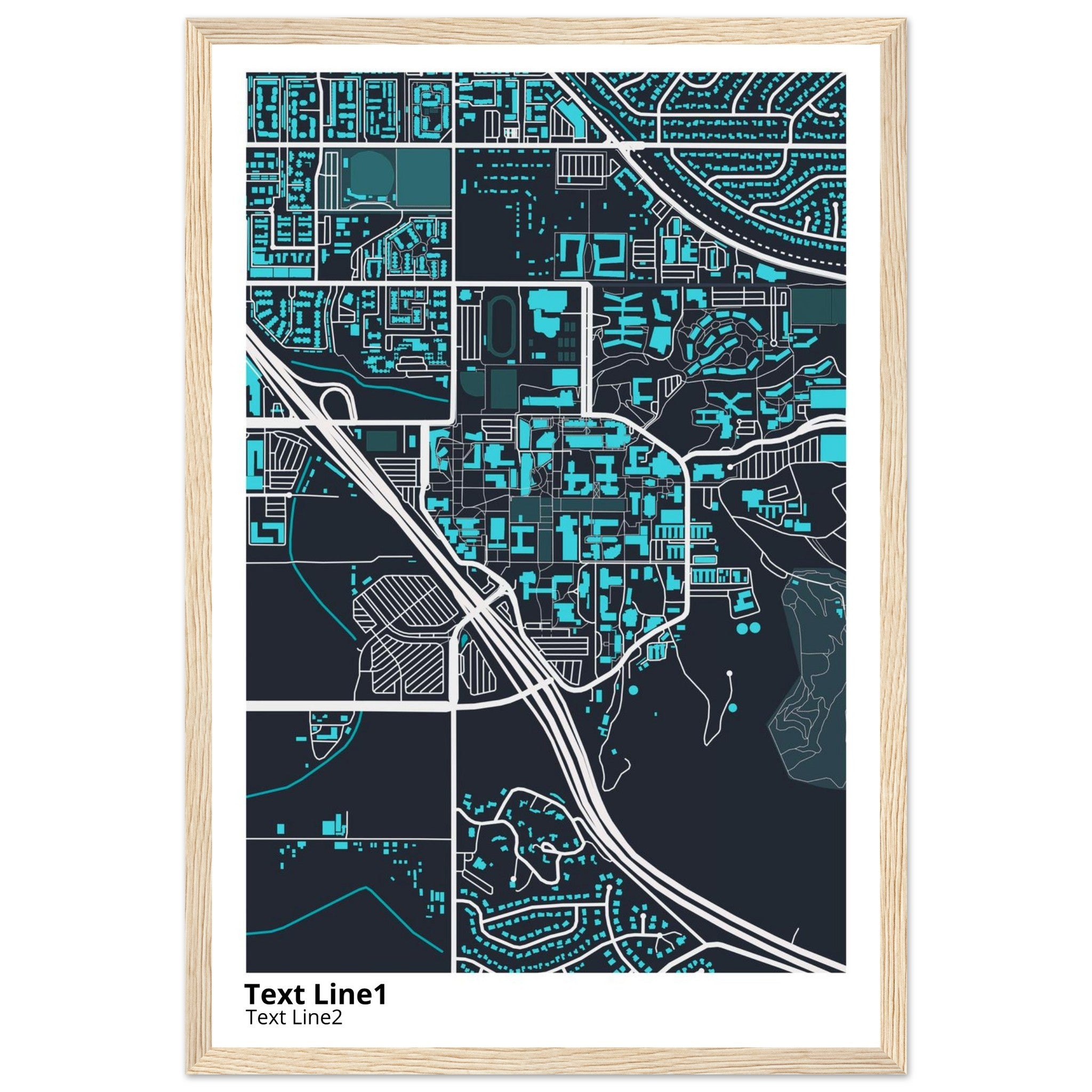 university of california riverside campus map poster