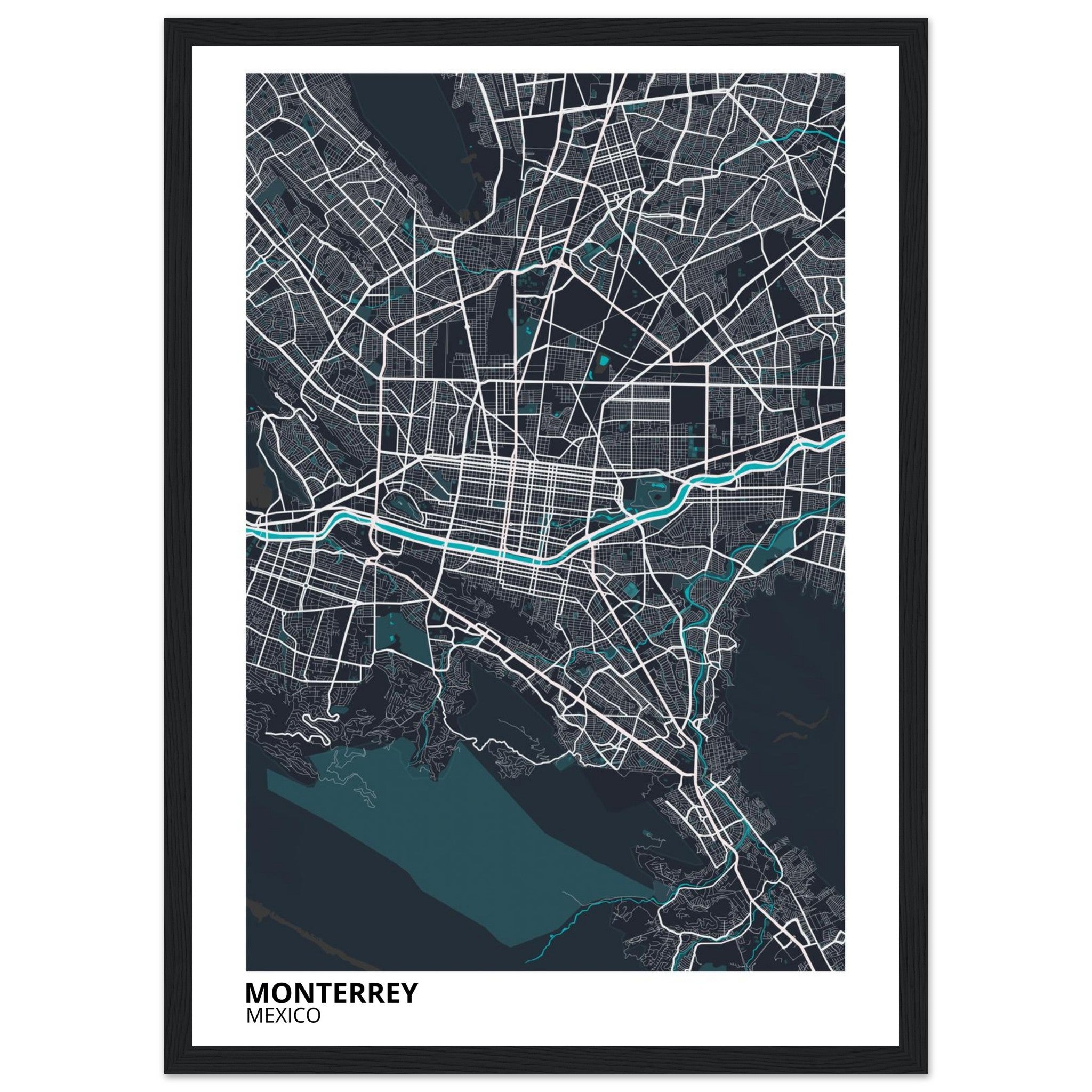 Monterrey Mexico City Map Poster | Custom Map Art Print - Ink And Atlas