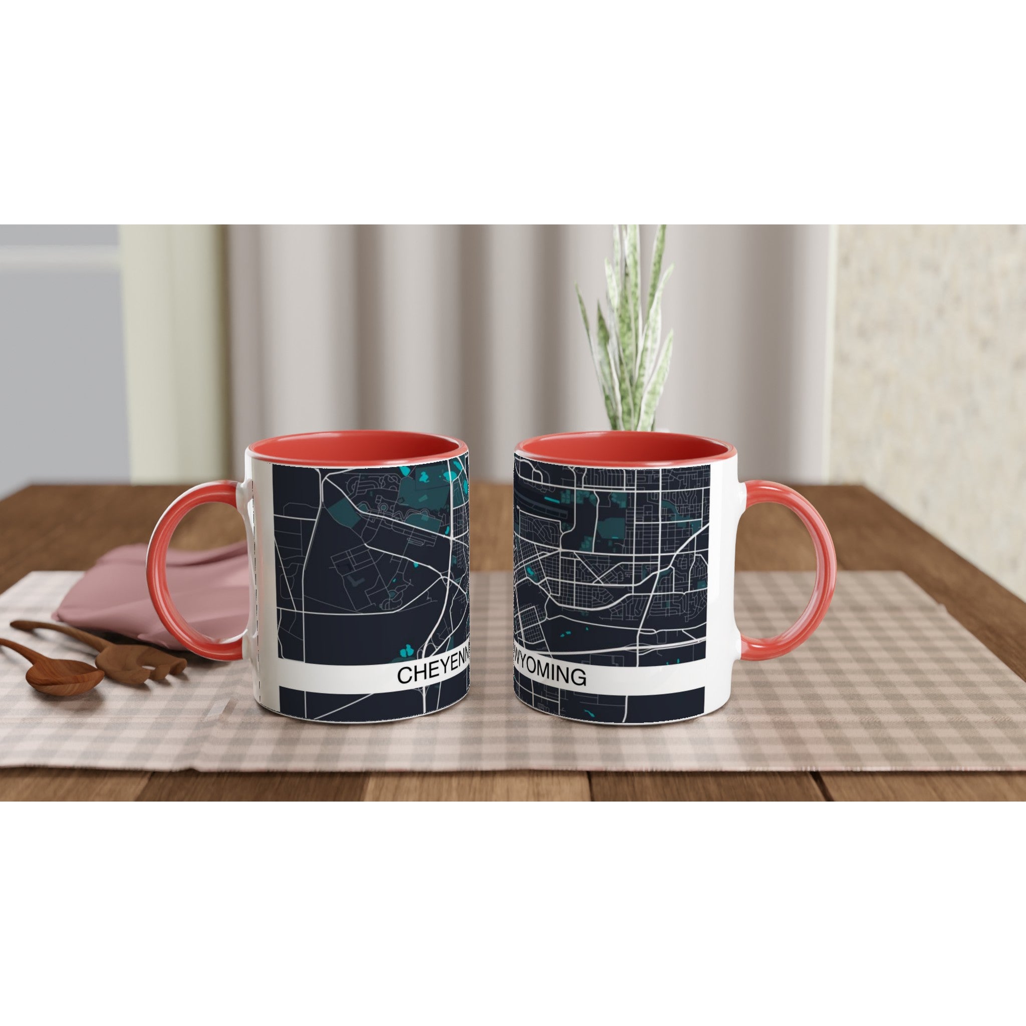 cheyenne wyoming modern city map mug 11oz