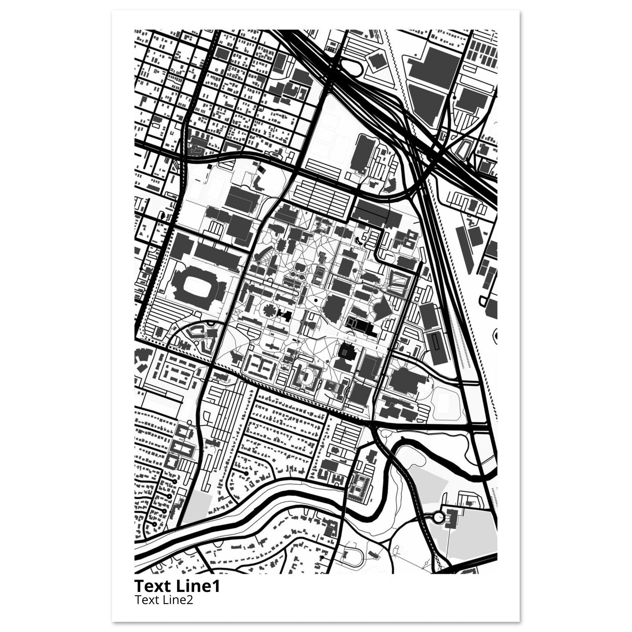 University of Houston Texas Campus Map Poster | Graduation Gift - Ink And Atlas