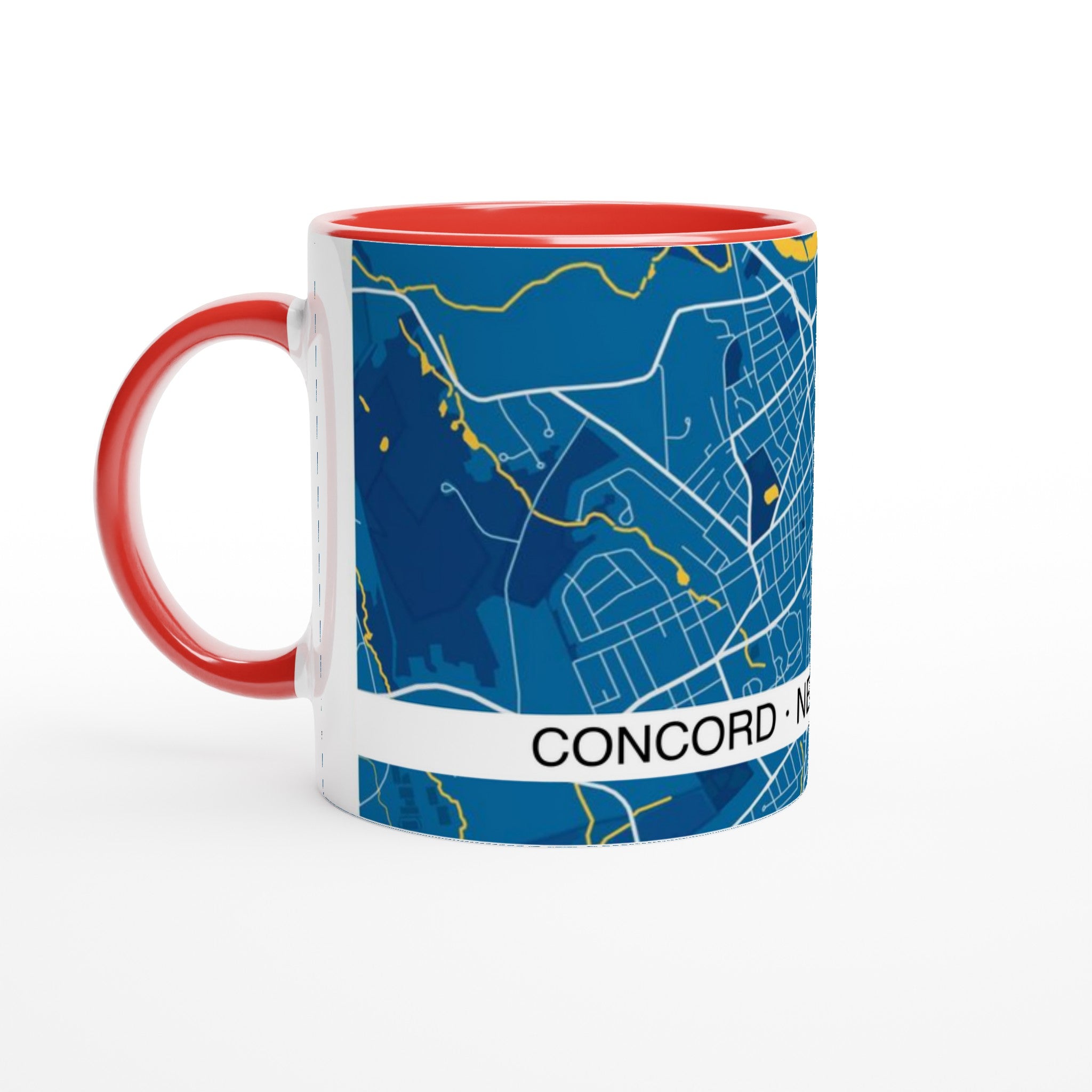 Concord New Hampshire Modern City Map Mug (11oz) - Ink And Atlas