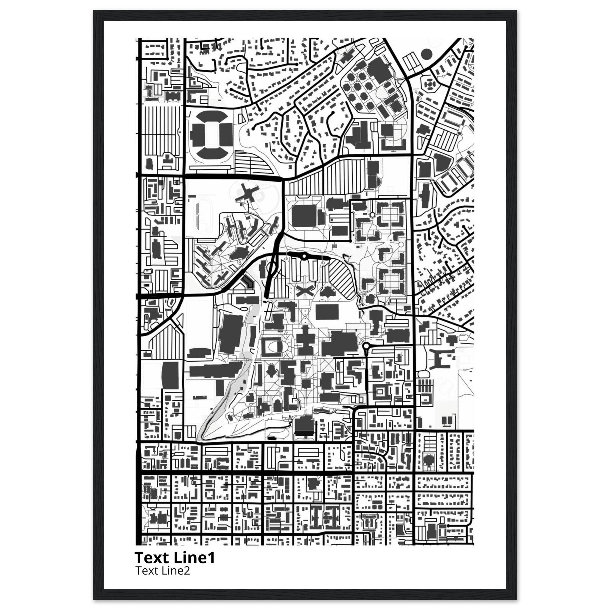 Brigham Young University Utah Campus Map Poster | Graduation Gift - Ink And Atlas
