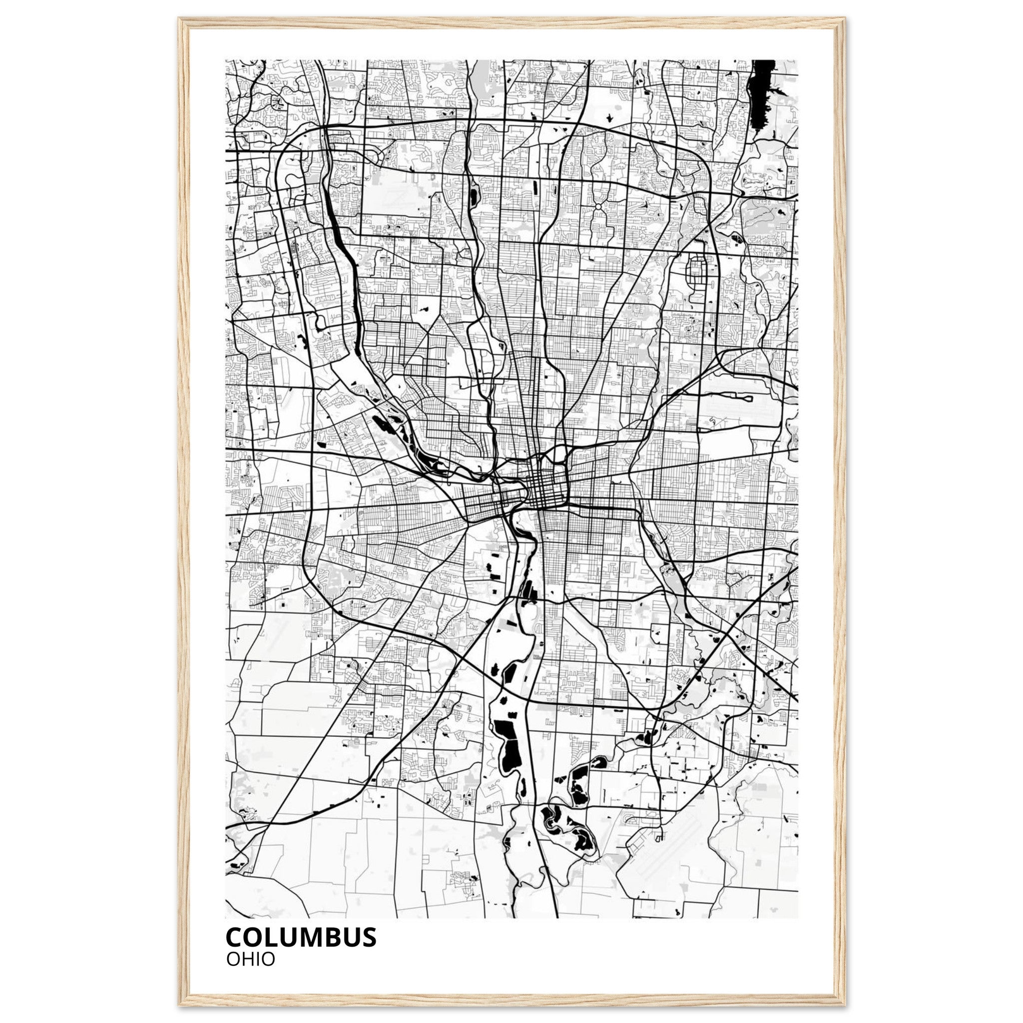Columbus Ohio City Map Poster | Custom Map Art Print - Ink And Atlas