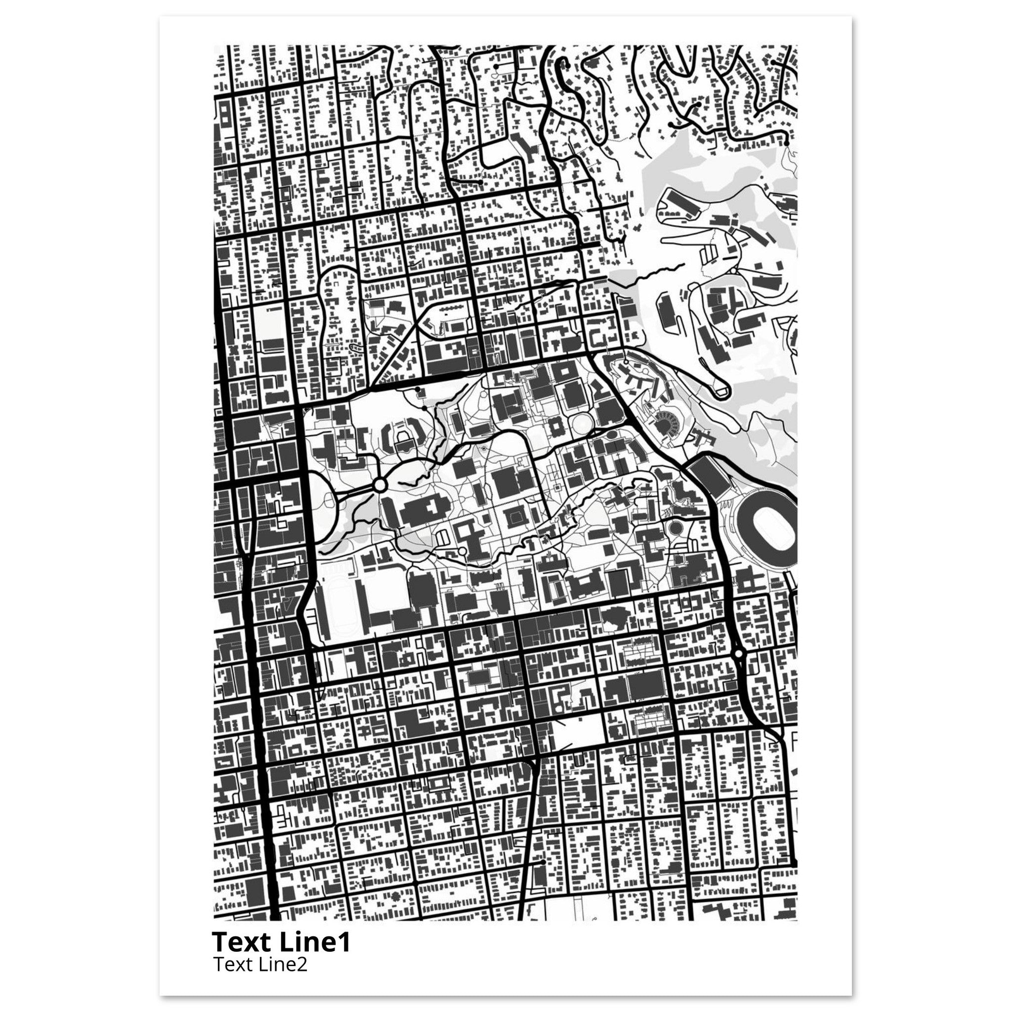 university of california berkeley campus map poster