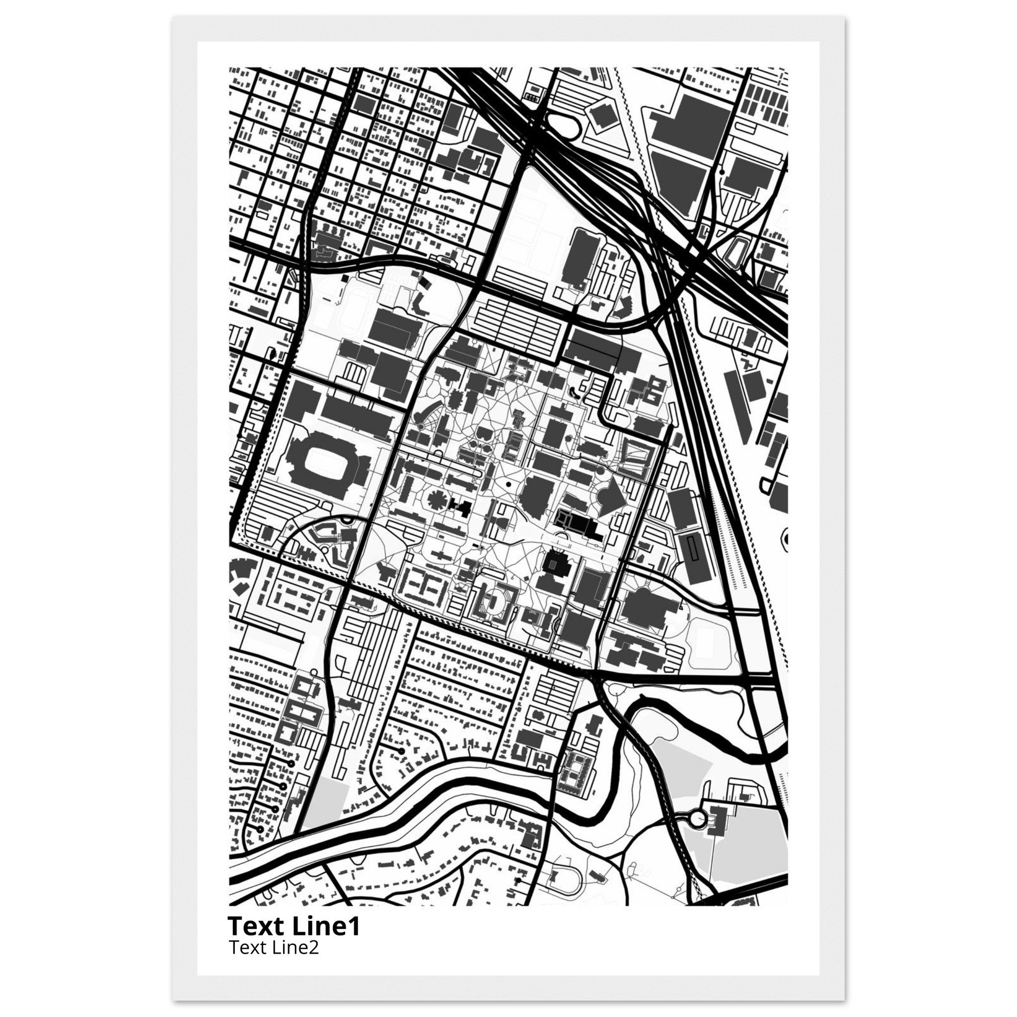 University of Houston Texas Campus Map Poster | Graduation Gift - Ink And Atlas