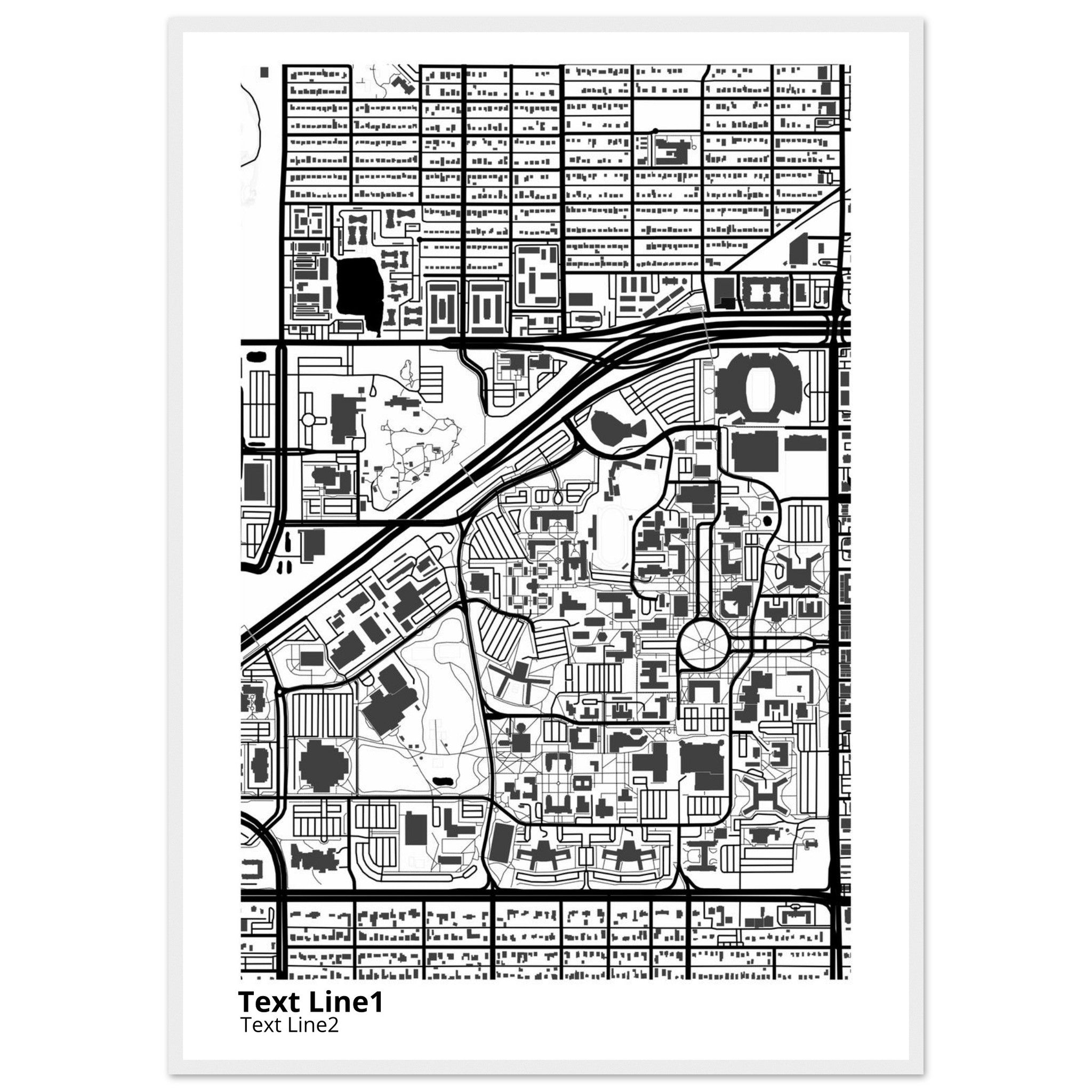 Texas Tech University Campus Map Poster | Graduation Gift - Ink And Atlas
