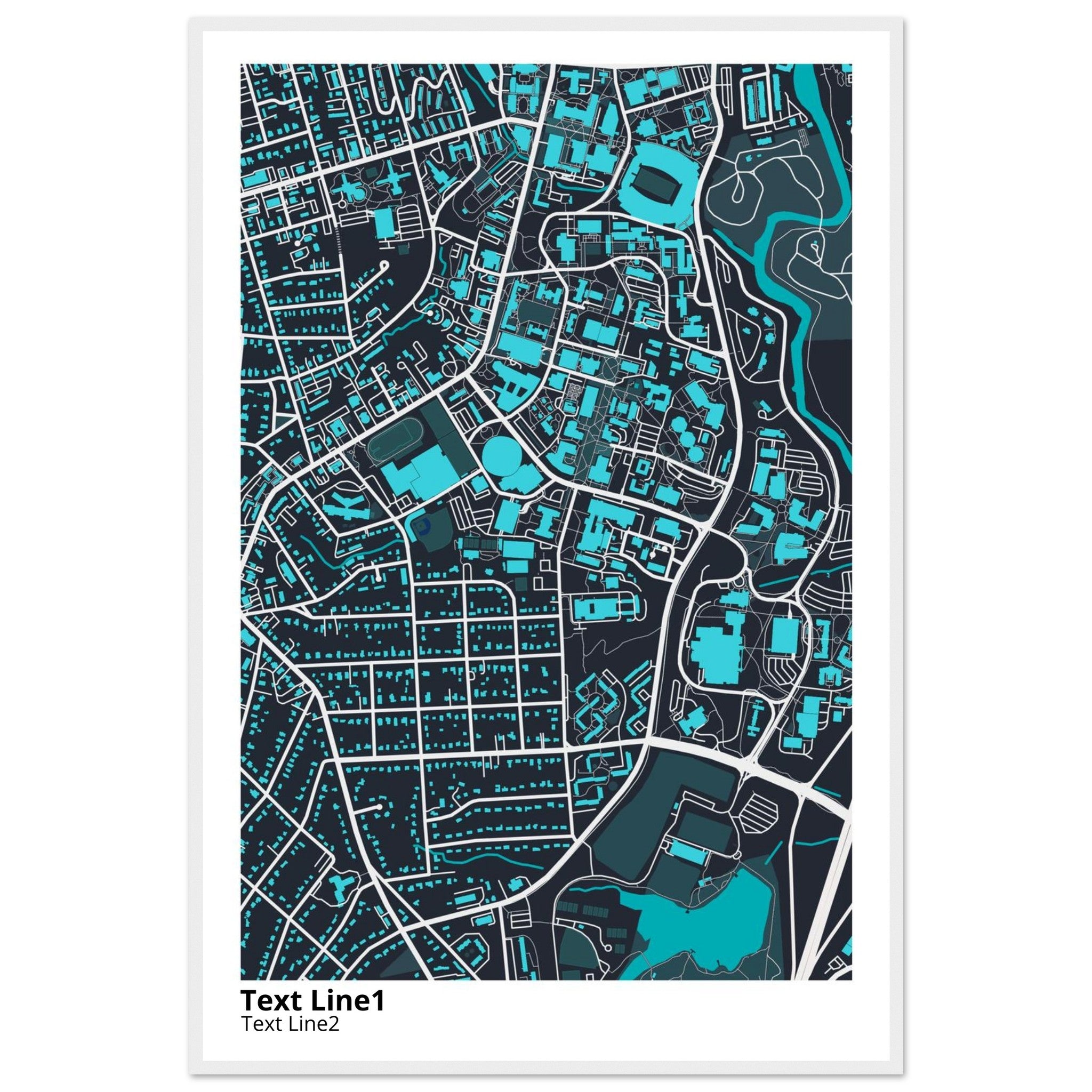 university of georgia campus map poster